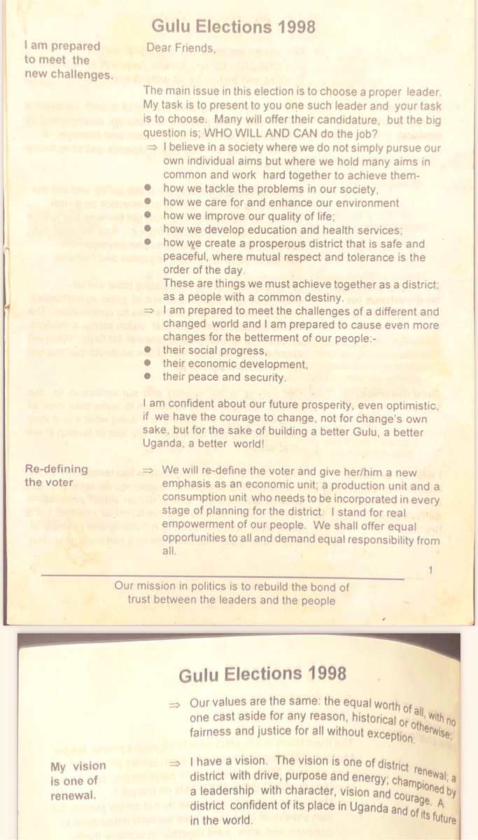 AndrewOulanyah's tweet photo. ‘It is a peculiarity of man that he can only live by looking to the future’ ~ Viktor E. Franklin

#JO at the age of 33 vying for the position of Gulu District Chairman in 1998 against the ‘indomitable’ Col. (Rtd) Walter Ochora (RIP). https://t.co/DRfguh2YKD