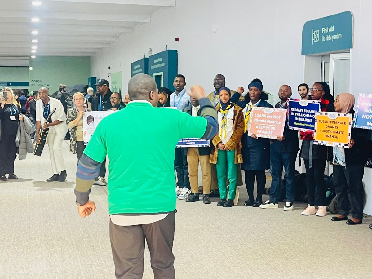 HeartsOfGreen's tweet photo. Today, we joined PACJA in Baku, demanding real action on climate finance, energy access, and adaptation. No more empty promises—Africa needs a #COPOfAction to address the crises impacting Chad, Benin, Nigeria, Kenya, and beyond. 🌱💚

#COP29Baku  #ClimateAction  #ClimateJustice https://t.co/dTkmcC6oyT