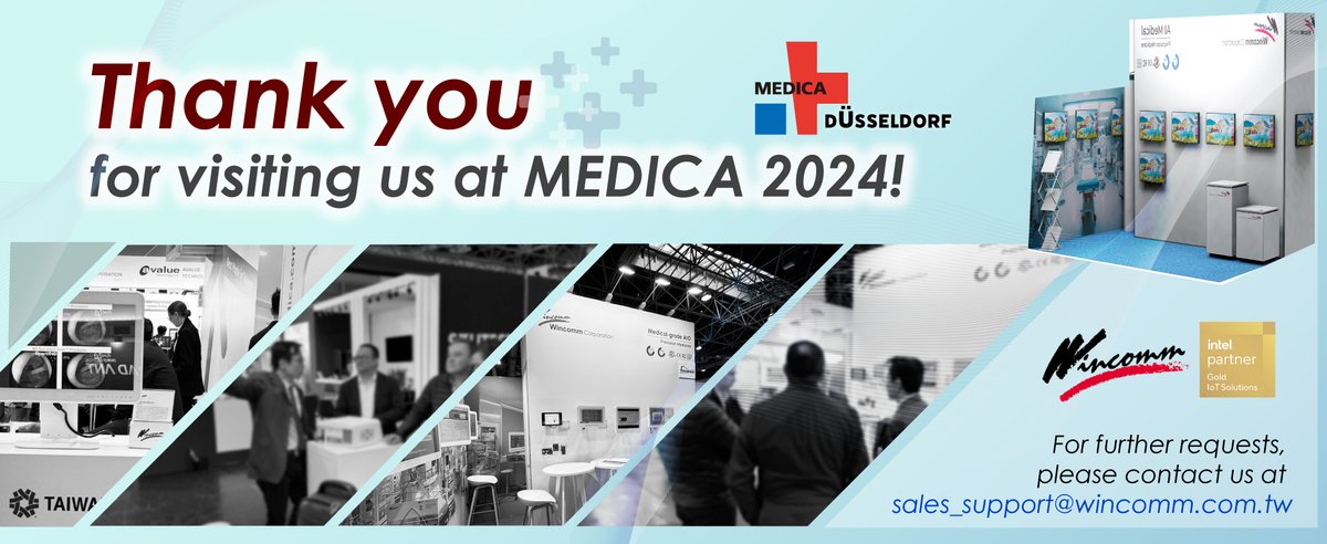 WincommCorp's tweet photo. 🙌Thank You for Visiting Us at MEDICA 2024!
We truly appreciate everyone who stopped by our booth at #MEDICA2024 in Düsseldorf. 
If you have any questions or need more information, please reach out at sales_support@wincomm.com.tw.  📨 https://t.co/YSpNoF2tKz