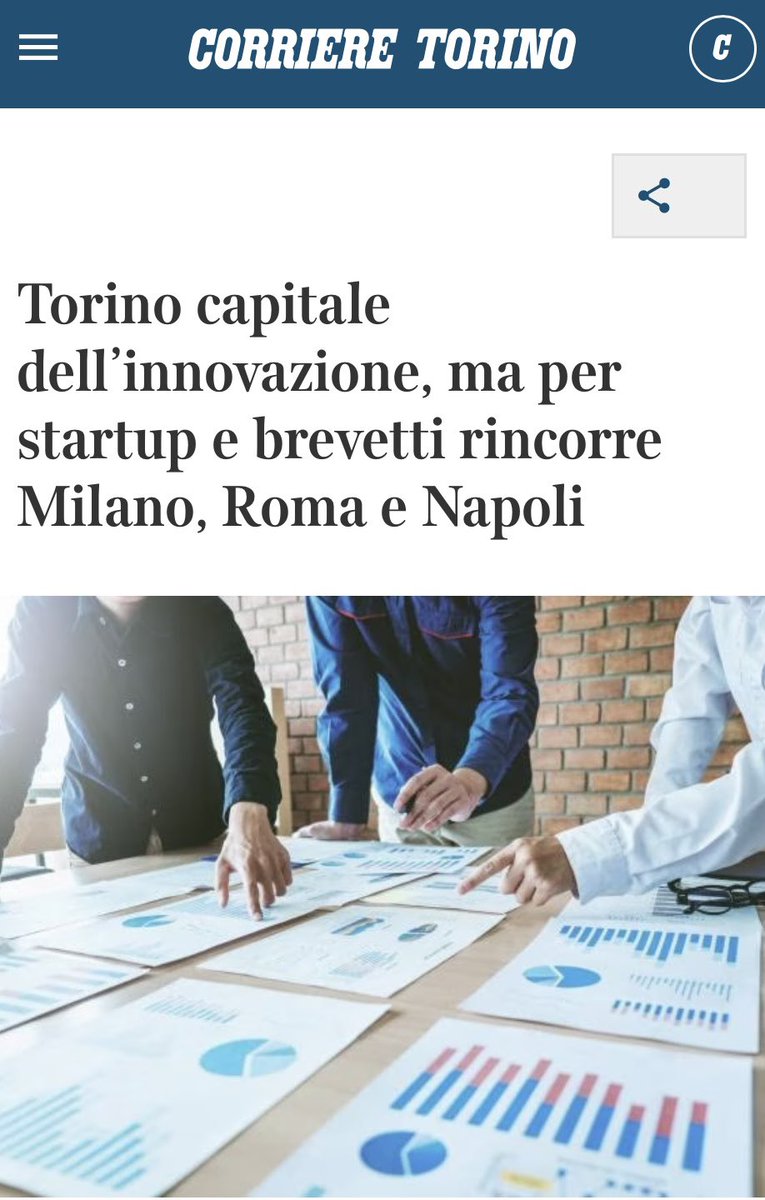 Torino capitale dell’innovazione, ma per startup e brevetti rincorre Milano, Roma e Napoli linkedin.com/feed/update/ur…