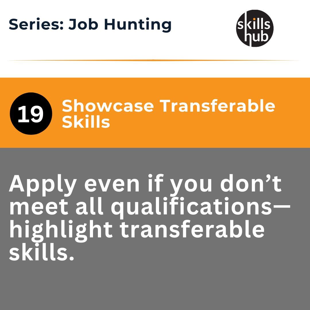 skillshubapp's tweet photo. You’re more qualified than you think! 🔄

Today's Action: List 3 transferable skills. #CareerTips #JobSearchHacks #SkillsMatter https://t.co/OZBDOs7dhv
