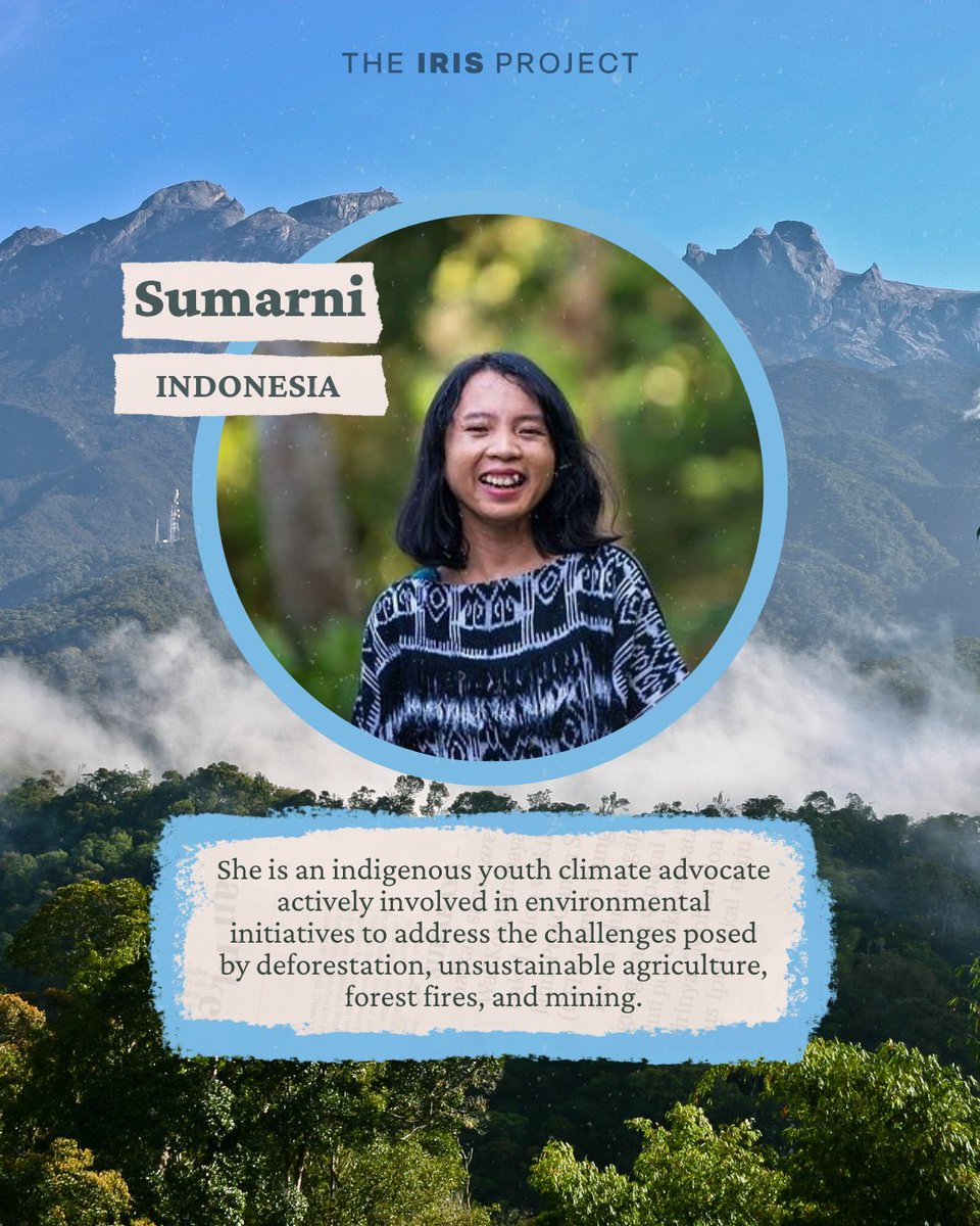 theiris_project's tweet photo. 📣 MEET OUR ADVISORS

@SumarniLaman is an Indigenous youth climate advocate actively involved in environmental initiatives to address the challenges posed by deforestation, unsustainable agriculture, forest fires, and mining 🌳🇮🇩

#YoungChangemaker #YouthAdvocate #Indigenous https://t.co/KkyWyN1P2s