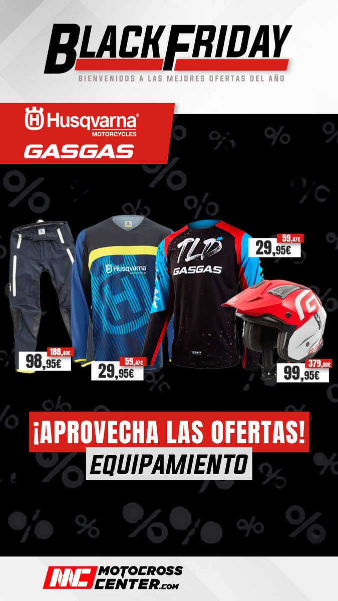 ¿Estabas esperando el momento perfecto para renovar tu equipación?👀👕

¡El fin de semana ya está aquí y con él llegan los súper descuentos de Black Friday en Motocrosscenter!🙈

🚨¡Descuentos hasta el 70% aquí!🚨
  bit.ly/40FEIxO