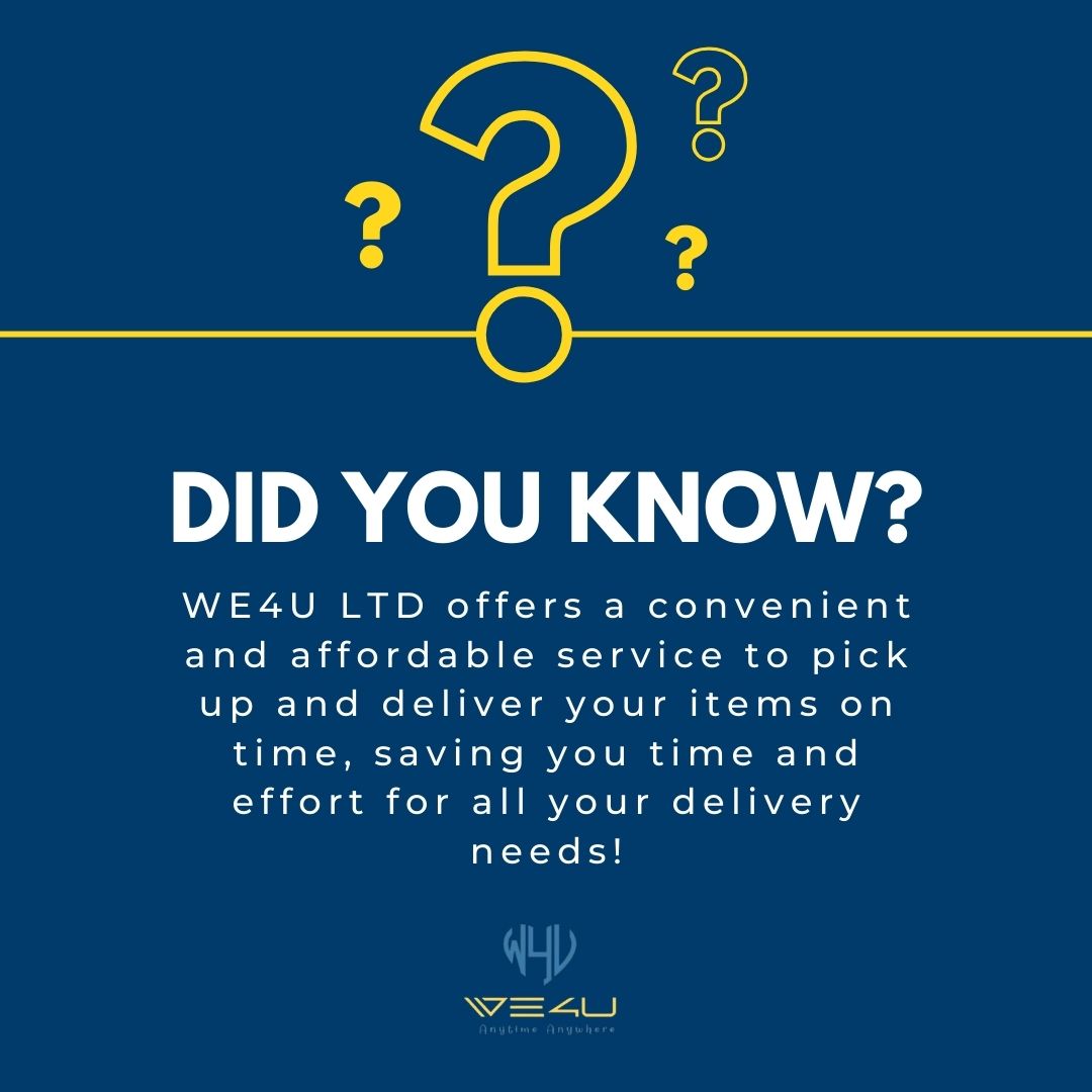We4u_ltd's tweet photo. Did you know? WE4U LTD makes delivery easy, fast, and affordable! 🚚✨ 
Let us handle your pickups and drop-offs on time, every time. #WE4ULTD #DeliveryMadeEasy #OnTimeEveryTime https://t.co/QZceXFaotv