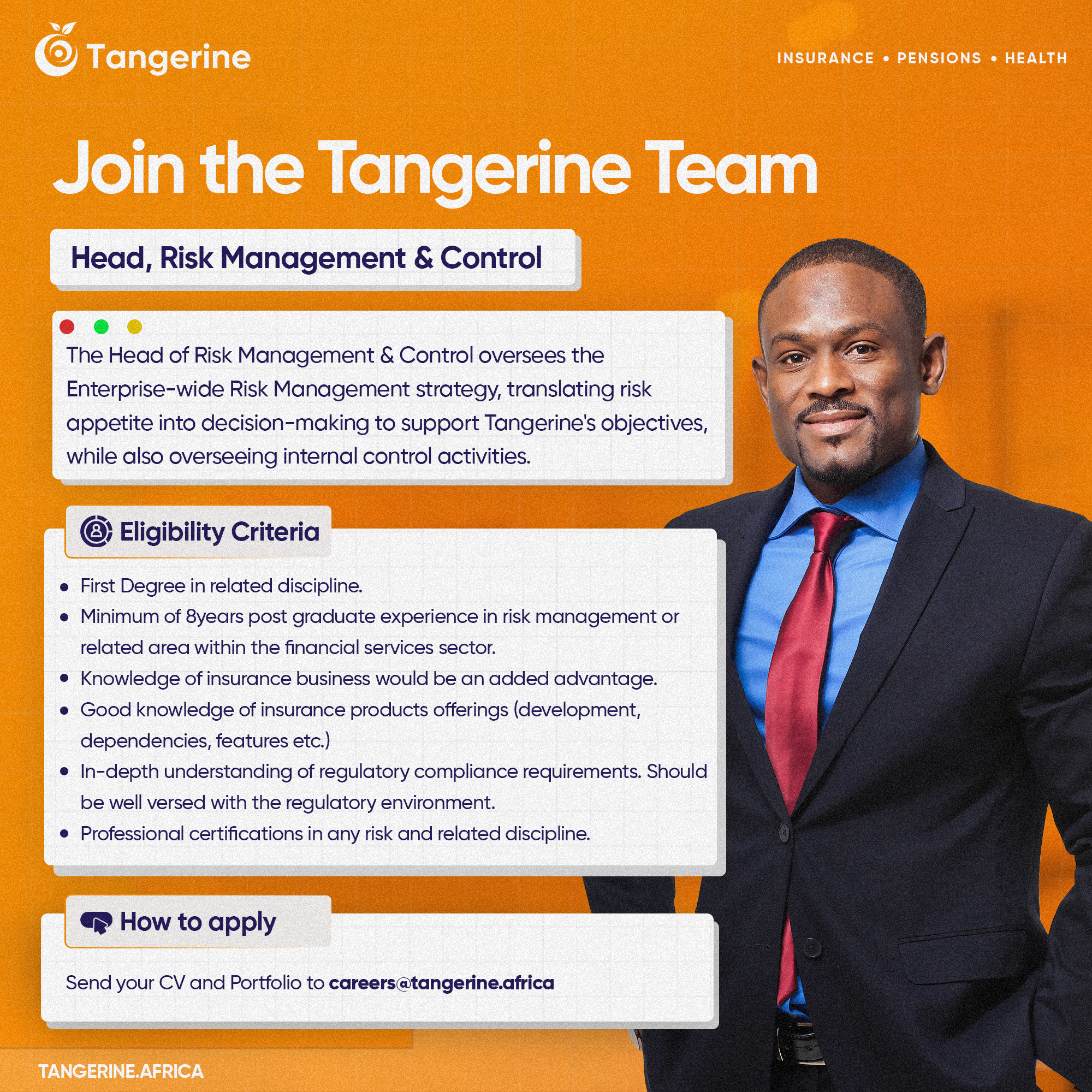 Tangerine Africa on X: &ldquo;Join the Tangerine Team Role : Head, Risk 