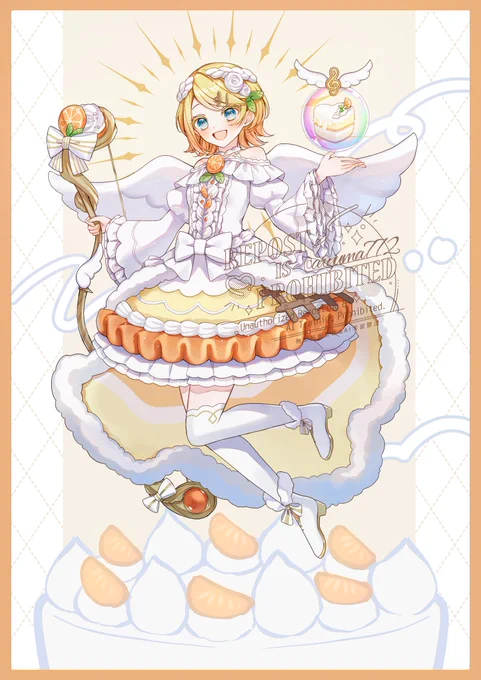 #グッスマイラコン02リン オレンジデコレーションケーキ×天使 