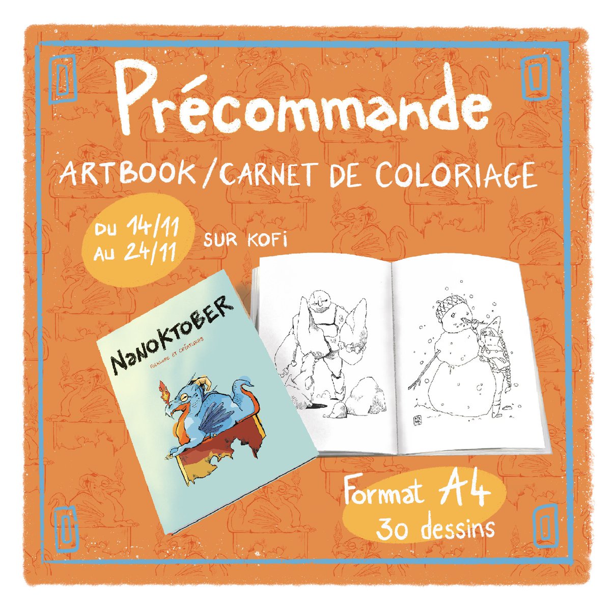 nano_where's tweet photo. P’tite annonce :

J’ouvre des précommandes sur Kofi pour un recueil/ carnet de coloriage de mon Nanoktober 2024 ! 
Si vous voulez plus d’infos y’a tout les dessins sur mon insta (en bio)

Lien du shop : https://t.co/Pa2K7YUf8m https://t.co/BzzNS6lsXY