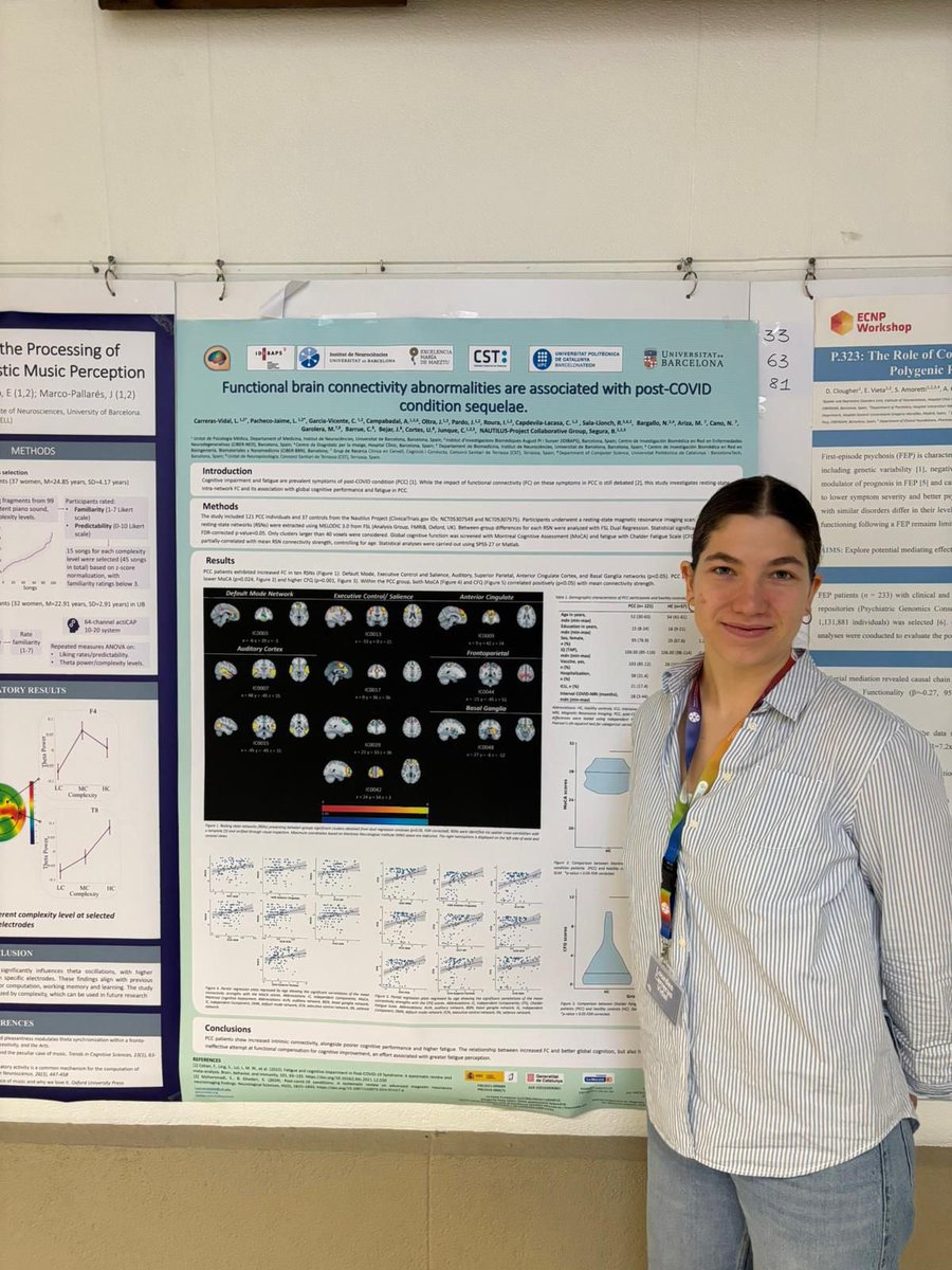 Yesterday we presented our study on functional brain connectivity’s association with post-Covid condition sequelae in #MultiBrainII 🧠🧠

<a href="/idibaps/">IDIBAPS</a> <a href="/UniBarcelona/">Universitat de Barcelona</a> <a href="/hospitalclinic/">Hospital Clínic</a> <a href="/UBneuroscience/">Institut de Neurociències de la UB</a>