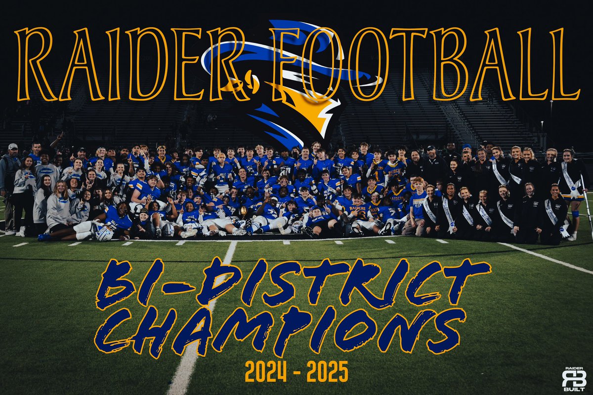 The Raiders are Bi-District Champions!
They defeated the Caddo Mills Foxes 52 - 27 in Thursday night’s playoff matchup.
