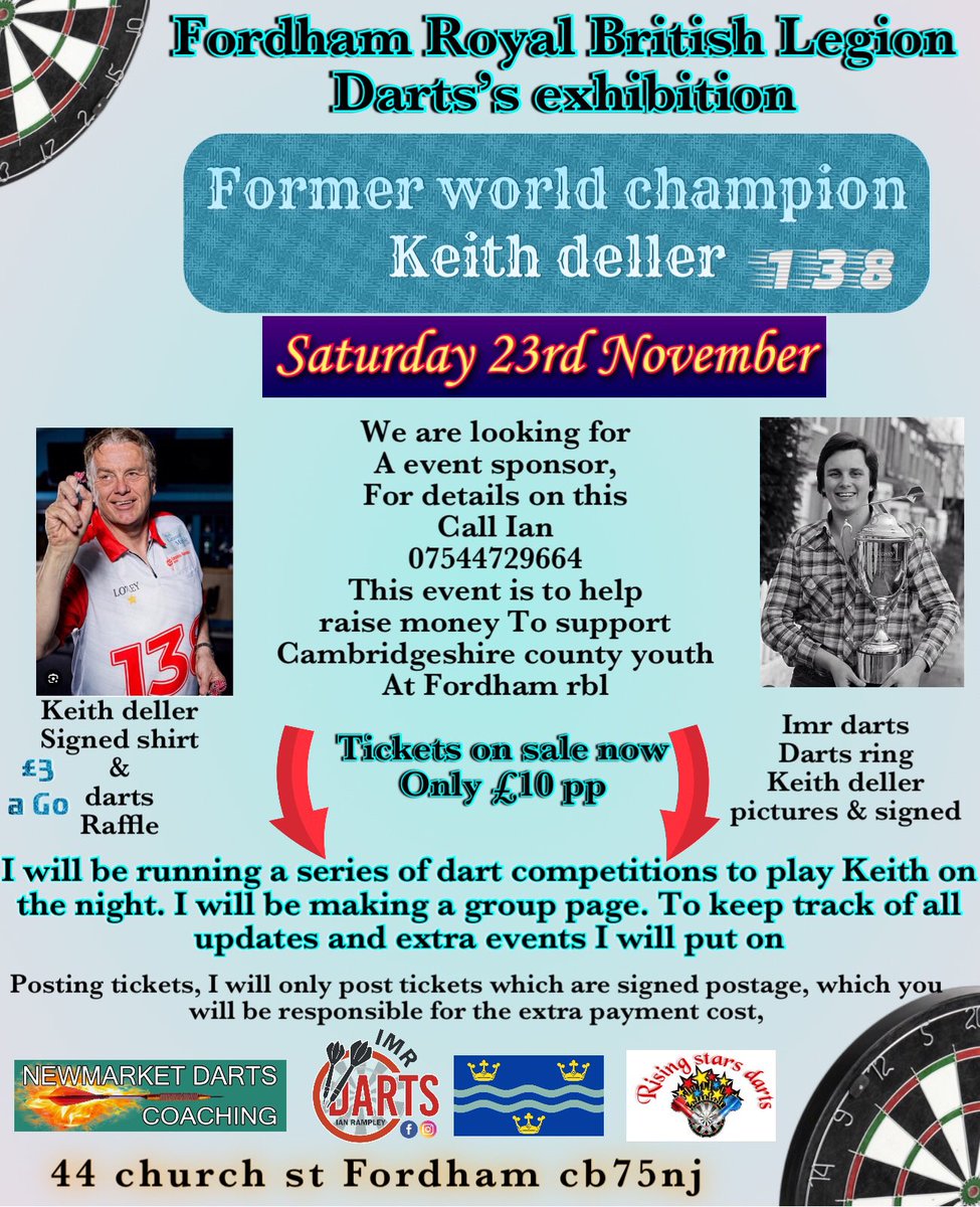 imrdartscambs's tweet photo. Book your tickets today, only £10 each https://t.co/CRnIccUFXR