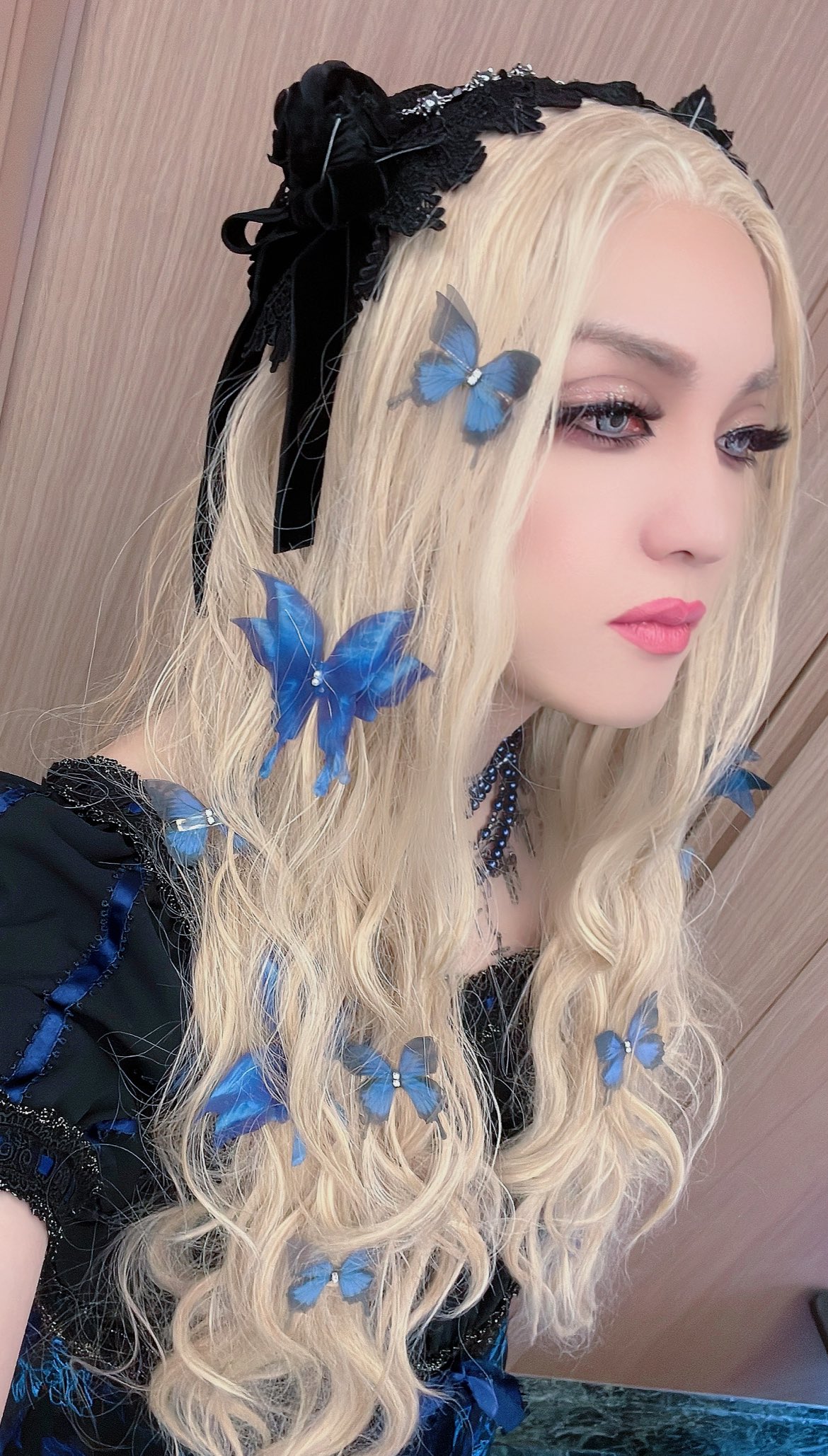 Moi-meme-Moitie 青薔薇リボン　コサージュ モワメームモワティエ 青薔薇 コサージュ Moi-meme-Moitie 青