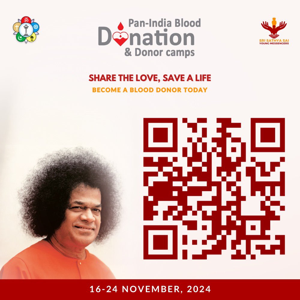 SaiMessengers's tweet photo. 1 Day to Go!

Let’s come together and share the love by saving a life. 

@ssssoindia 

#ssssoindia #sssym #becomeadonor #blooddonation https://t.co/hWS3Qxd2zN