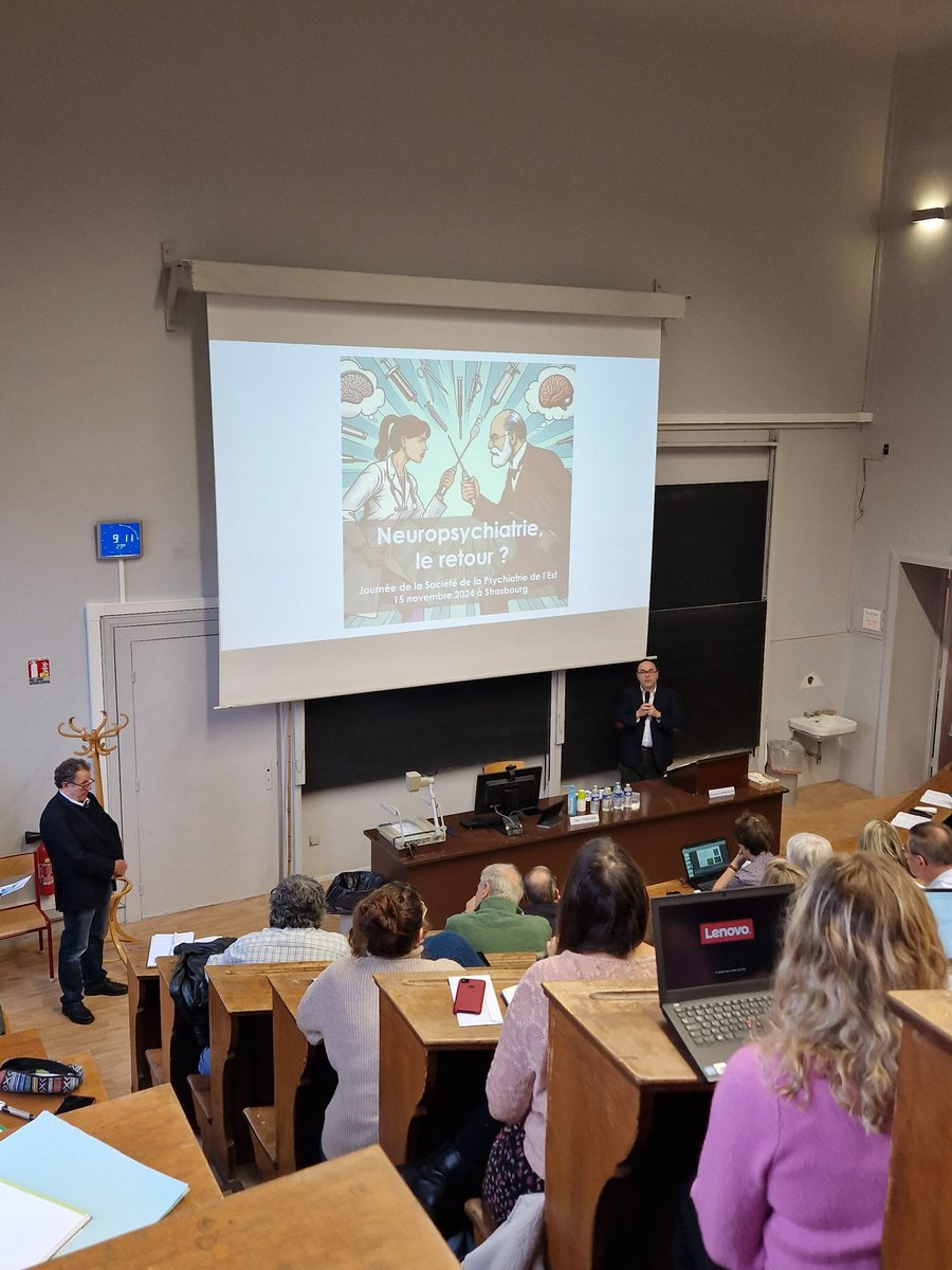 David Masson (@psy_massondavid) on Twitter photo "Neuropsychiatrie, le retour?"
Une journée de la Société de #Psychiatrie de l'Est qui s'annonce passionnante!
<a href="/berna_fabrice/">Berna Fabrice</a> <a href="/LaprevoteV/">Vincent Laprévote</a> "Neuropsychiatrie, le retour?"
Une journée de la Société de #Psychiatrie de l'Est qui s'annonce passionnante!
<a href="/berna_fabrice/">Berna Fabrice</a> <a href="/LaprevoteV/">Vincent Laprévote</a>
