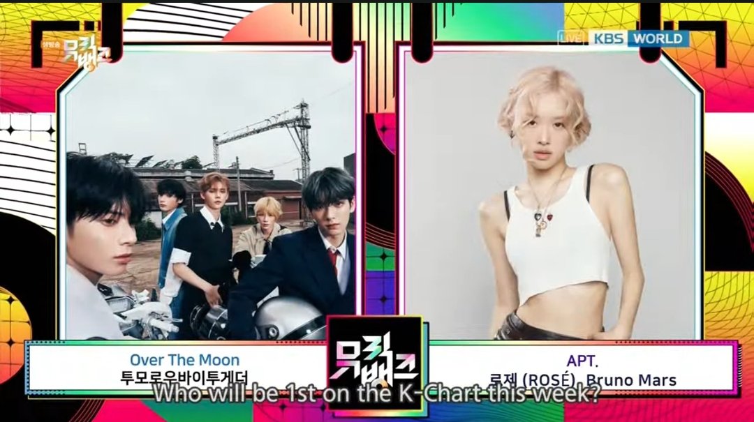 .<a href="/TXT_members/">TOMORROW X TOGETHER</a> "Over The Moon" is nominated for 1st Place on Music Bank.