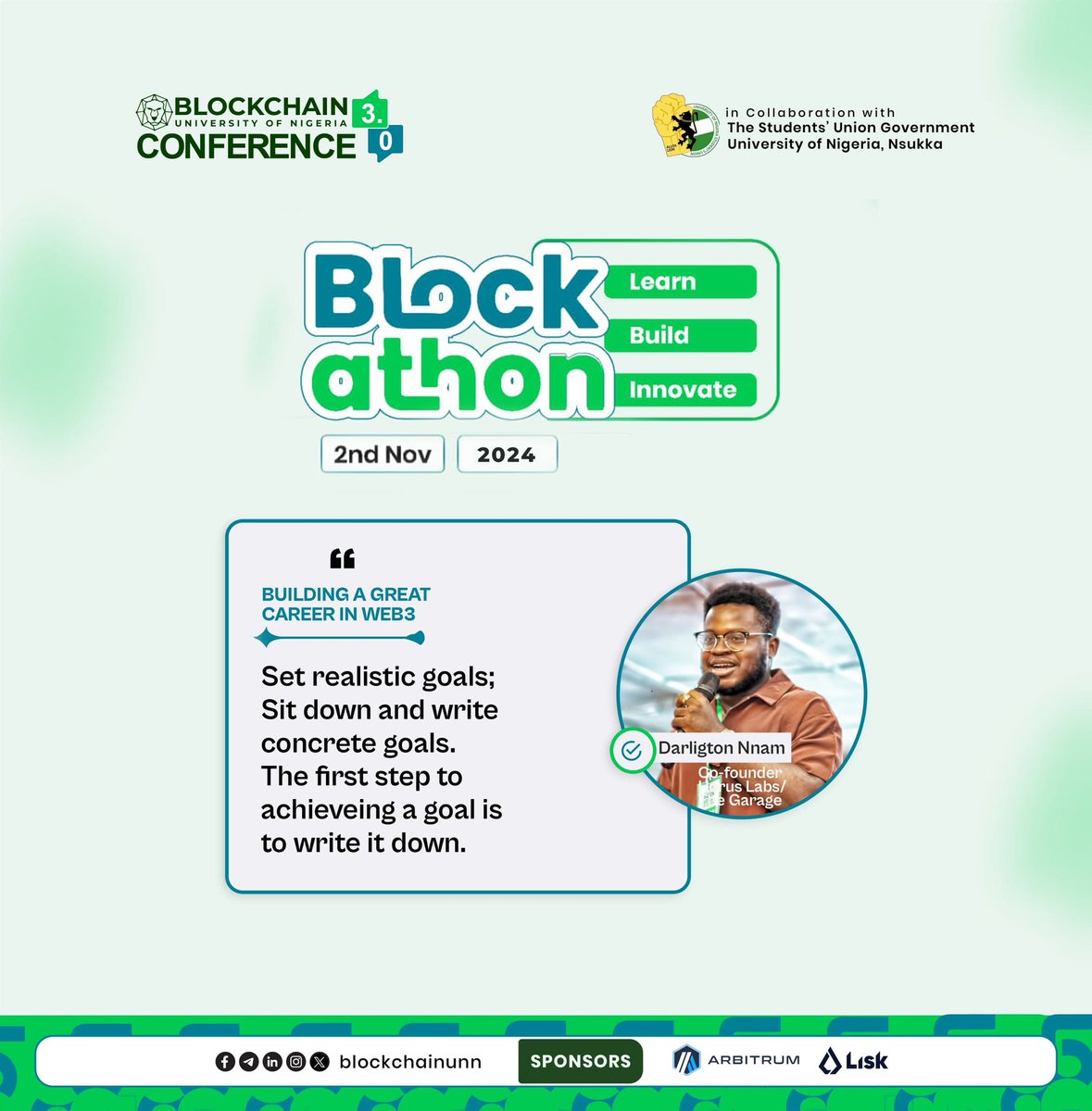 BlockchainUNN's tweet photo. The Blockathon Experience โจ
@0xdarlington lit up the stage when he spoke with deep insights and strategies that left us yearning for more! ๐คฉ
Here's a few takeaways you might be interested in.
#Blockathon #BlockchainUNN