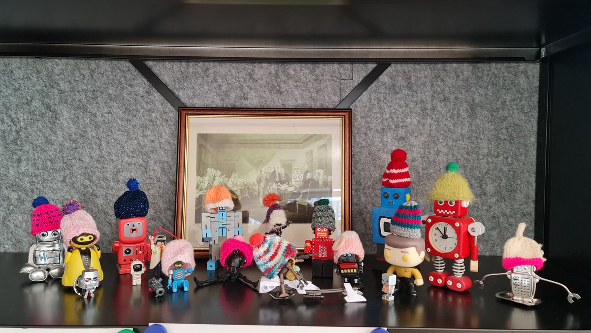 It's time... bye-bye ghosts and pumpkins, hello cosy winter hats for the robot army!