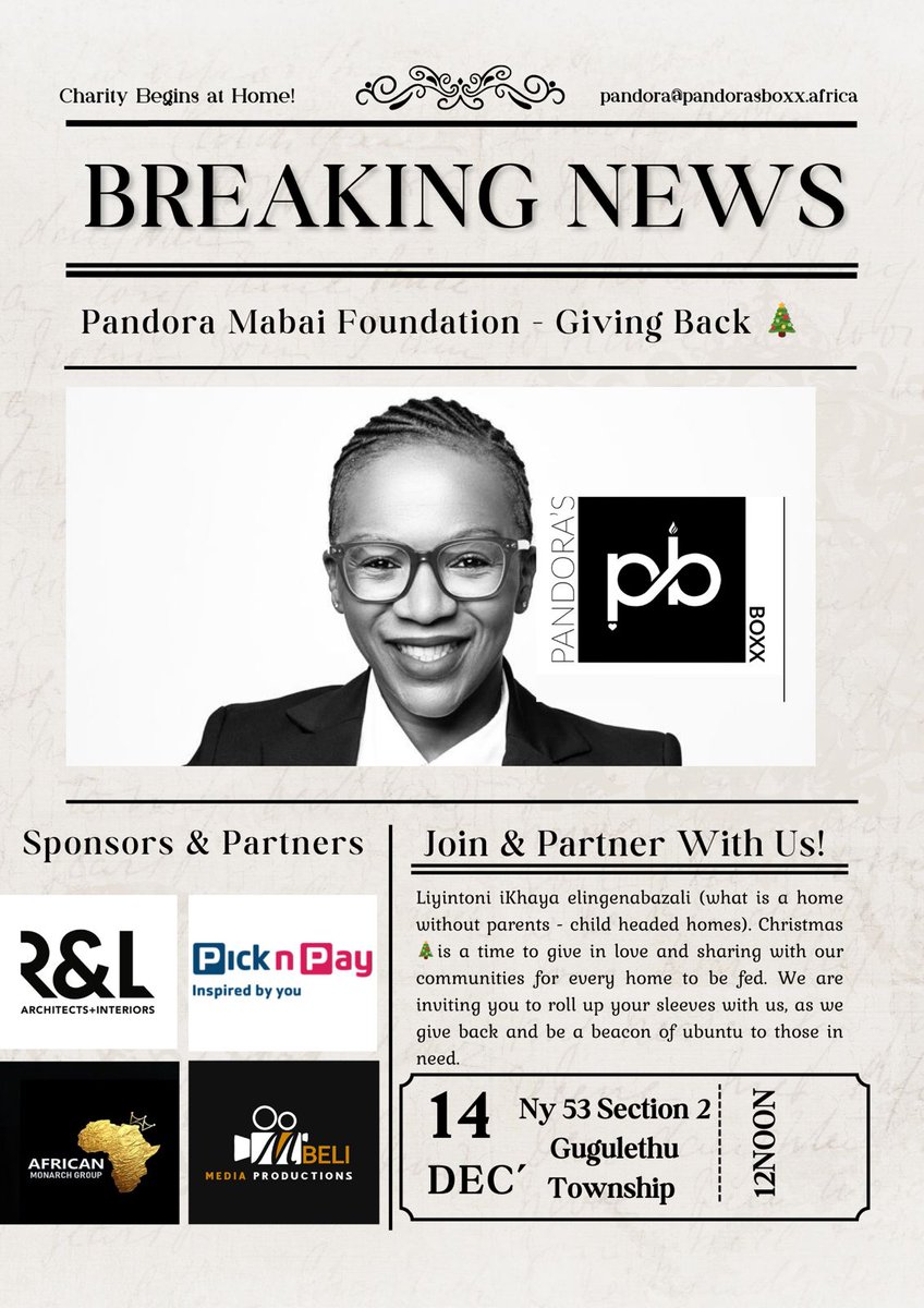 TPTumi's tweet image. Young Mind Solutions supporting PANDORA MABAI FOUNDATION. SAVE DATE: 14 DEC #Collaboration #PioneersOfChange #SupportingOneAnother #HelpingTheNeedy #GiveBack #Leadership