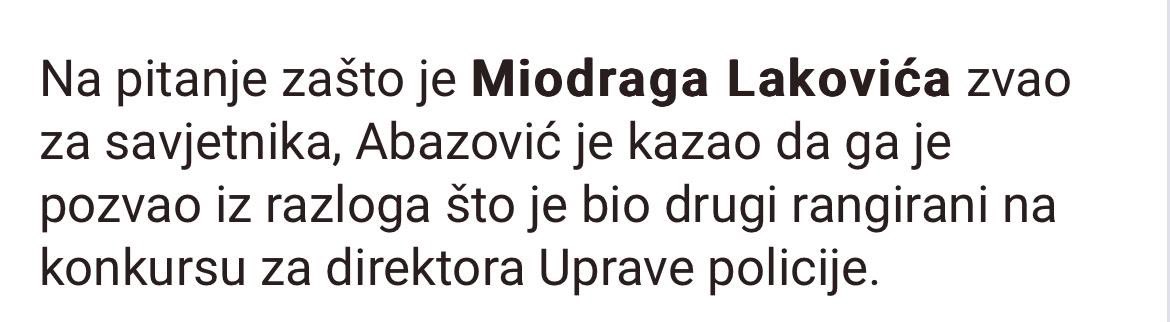 LakovicMiodrag's tweet photo. Uvaženi kolega @DritanAbazovic je na #rtcg #argumenti u pokušaju diskreditacije, po ko zna koji put iznosio izmišljene, neistinite podatke o mojoj policijskoj karijeri koja se završila prije 10g. Sinoć je otišao i korak dalje i ustvrdio da sam bio drugorangirani od 19 kandidata na konkursu za izbor direktora Uprave policije, iako ja na tom konkursu nisam ni učestvovao. Što bi narod rekao, kao pile u kučinu.😁