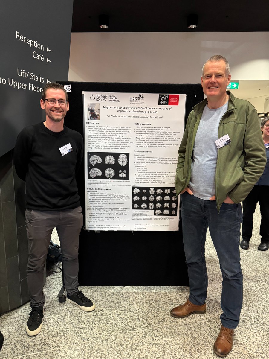 Australian National Imaging Facility (@nifaus) on Twitter photo #OHBM: NIF <a href="/SNeuroimaging/">Swinburne Neuroimaging (AEDAPT, NIF, VBIC)</a>-supported poster "Magnetoencephalic investigation of neural correlates of capsaicin-induced urge to cough' - Will Woods, Stuart Mazzone, Tatiana Kameneva, Aung AK Moe at <a href="/OHBM_Australia/">OHBM Australia</a>
<a href="/MazzoneLab/">Mazzone Lab</a> <a href="/davidjwhite_33/">David White</a> <a href="/itjohnstone/">Tom Johnstone BunurongCountry AU EU UK</a> #OHBM: NIF <a href="/SNeuroimaging/">Swinburne Neuroimaging (AEDAPT, NIF, VBIC)</a>-supported poster "Magnetoencephalic investigation of neural correlates of capsaicin-induced urge to cough' - Will Woods, Stuart Mazzone, Tatiana Kameneva, Aung AK Moe at <a href="/OHBM_Australia/">OHBM Australia</a>
<a href="/MazzoneLab/">Mazzone Lab</a> <a href="/davidjwhite_33/">David White</a> <a href="/itjohnstone/">Tom Johnstone BunurongCountry AU EU UK</a>