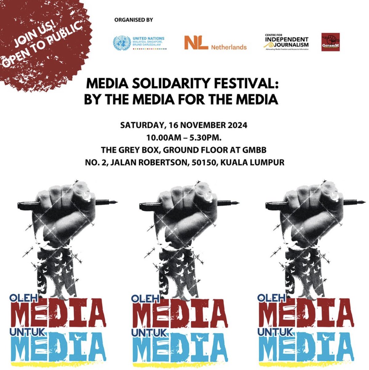 kaypohmedia's tweet photo. What’s happening in Klang Valley this weekend!

Malam Akustik RexKL : Soundflowers
📍RexKL

Beli Jiwa 
📍Central Market

Pestapeople Carbootsale
📍Wide Space Mont Kiara

Media Solidarity Festival
📍GMBB

#kaypohevents https://t.co/hvK1H6Zj2N
