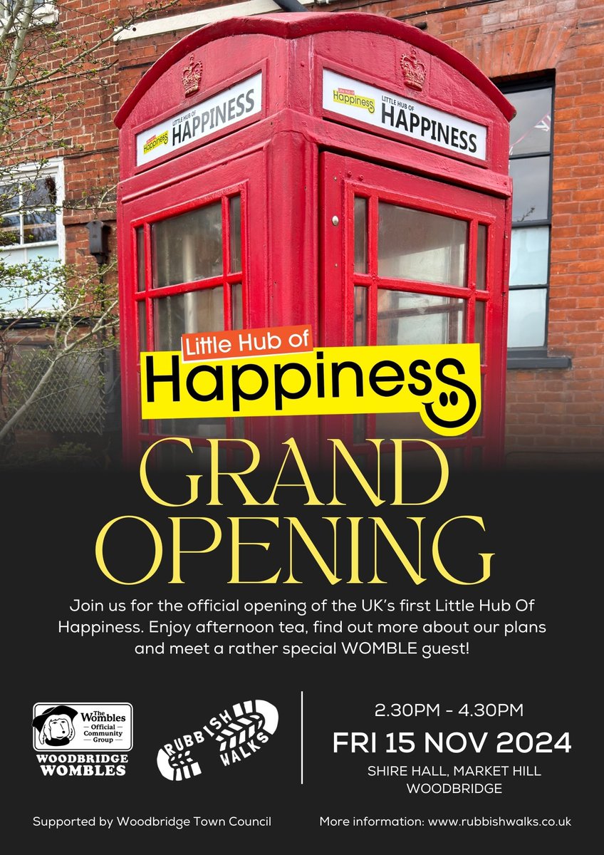 Rubbish Walks CIC (@ukrubbishwalks) on Twitter photo Early start for launch day of the Little Hub Of Happiness in #Woodbridge. Chatted to Luke Deal on <a href="/BBCSuffolk/">BBC Suffolk</a> about the project and our plans for the day. Early start for launch day of the Little Hub Of Happiness in #Woodbridge. Chatted to Luke Deal on <a href="/BBCSuffolk/">BBC Suffolk</a> about the project and our plans for the day.