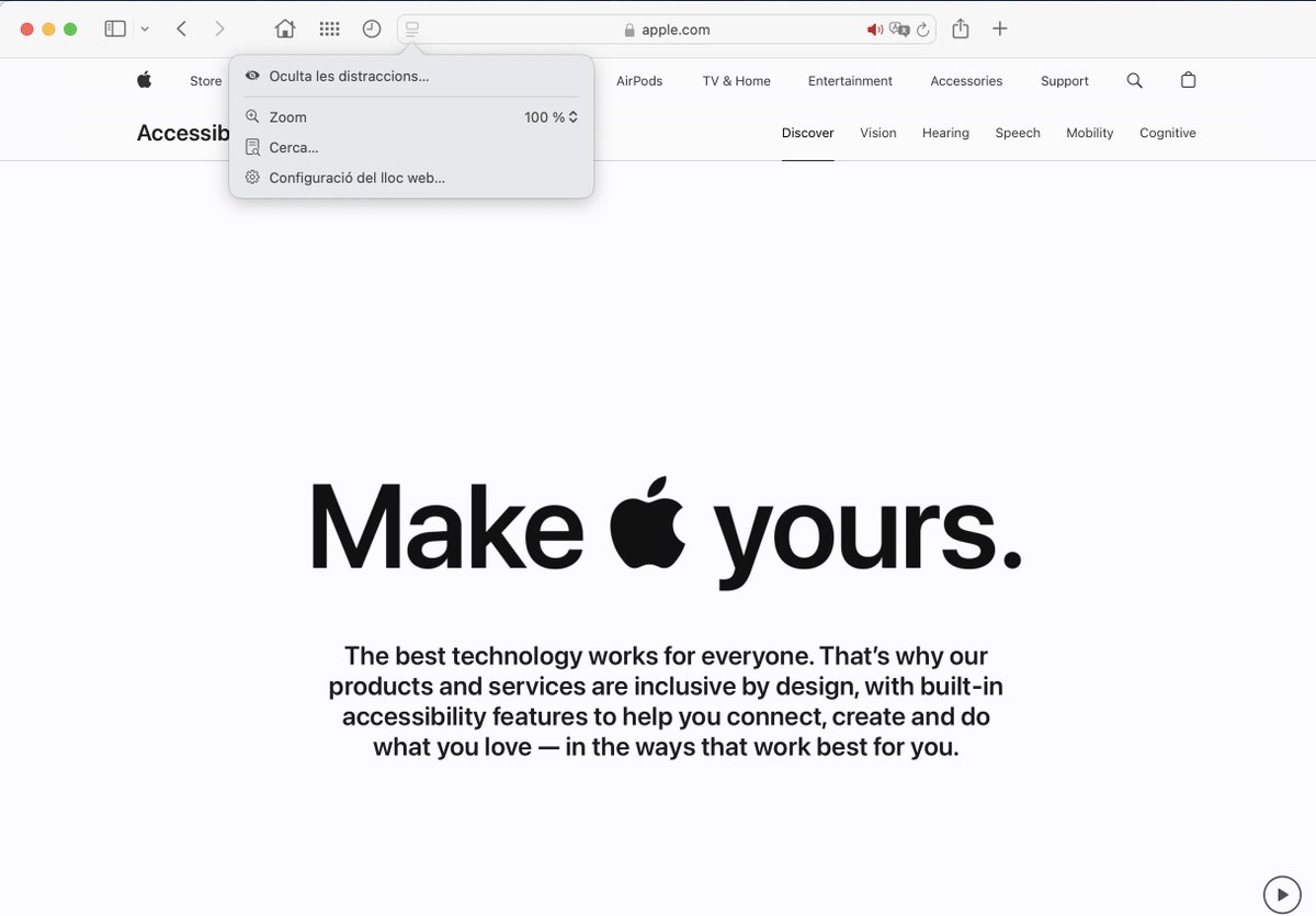 Llumbor's tweet photo. Al·lucine amb la funció d'@Apple que s'ha implementat per a #Safari:
*⃣ OCULTAR DISTRACCIONS.

L'heu provada? Elimina els recuadres publicitaris!!!! https://t.co/M608NnKb0M
