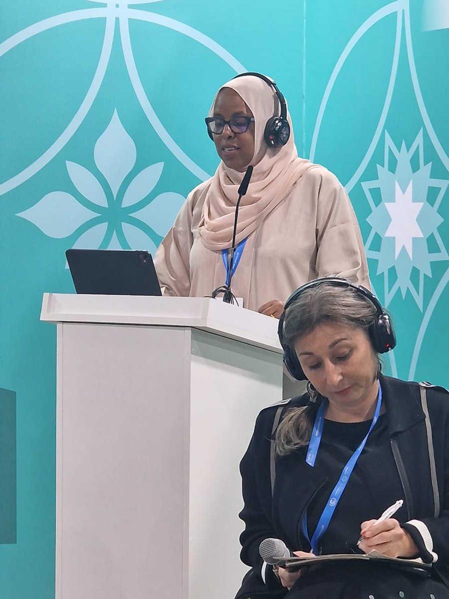 ICVAnetwork's tweet photo. 🎯Today at #COP29Azerbaijan, @NimoA_Hassan, @ICVAnetwork Board Chair and Director of the @NGOConsortium delivered opening remarks at the panel 'Towards the First Annual High-Level Dialogue on Loss & Damage: Perspectives from the Humanitarian Sector,' highlighting the disparities faced by vulnerable communities, like those in Somalia, grappling with both climate and conflict challenges. 

'There is an urgent need for fair, timely, and accessible climate investments, underscoring the importance of including women's voices in funding decisions. As we tackle climate change, the question remains: how can we ensure that every dollar reaches those who need it most?'

#COP29 #COP29Baku #climatechange
