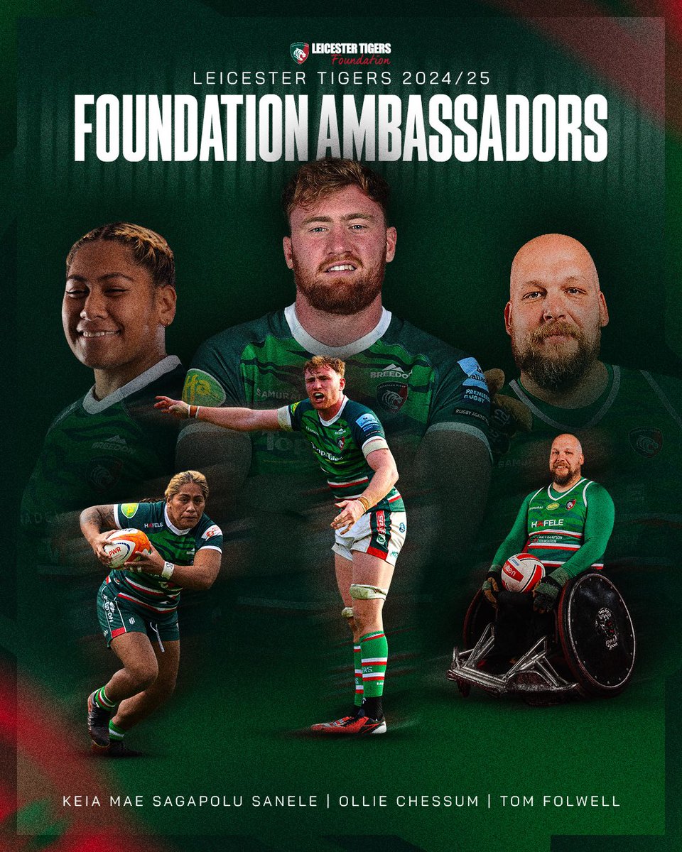 Leicester Tigers (@leicestertigers) on Twitter photo 2๏ธโฃ4๏ธโฃ/2๏ธโฃ5๏ธโฃ ๐
๐จ๐ฎ๐ง๐๐๐ญ๐ข๐จ๐ง ๐๐ฆ๐๐๐ฌ๐ฌ๐๐๐จ๐ซ๐ฌ ๐ฏ
Congratulations to Ollie Chesham, Tom Folwell and Keia Mae Sagapolu Sanele who will represent each of the three Tigers teams on behalf of the Leicester Tigers Foundation ๐
โน๏ธ LeicesterTigers.com/news/24-25-ambโฆ 2๏ธโฃ4๏ธโฃ/2๏ธโฃ5๏ธโฃ ๐
๐จ๐ฎ๐ง๐๐๐ญ๐ข๐จ๐ง ๐๐ฆ๐๐๐ฌ๐ฌ๐๐๐จ๐ซ๐ฌ ๐ฏ
Congratulations to Ollie Chesham, Tom Folwell and Keia Mae Sagapolu Sanele who will represent each of the three Tigers teams on behalf of the Leicester Tigers Foundation ๐
โน๏ธ LeicesterTigers.com/news/24-25-ambโฆ