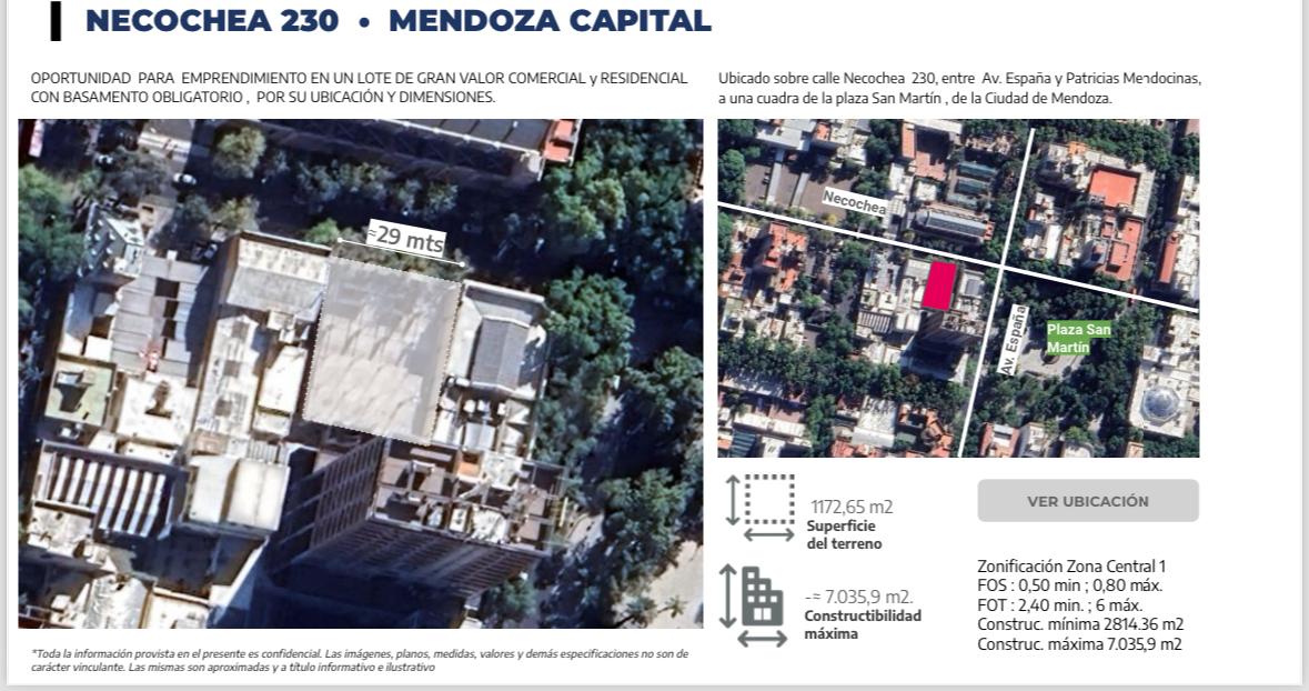 Estamos muy felices de compartir que, luego de gestiones sostenidas y exitosas con la Agencia Administradora de Bienes del Estado, hoy estamos anunciando la primera subasta del gobierno nacional y es en la Ciudad de Mendoza

Se trata de uno de los 3 predios localizados en el