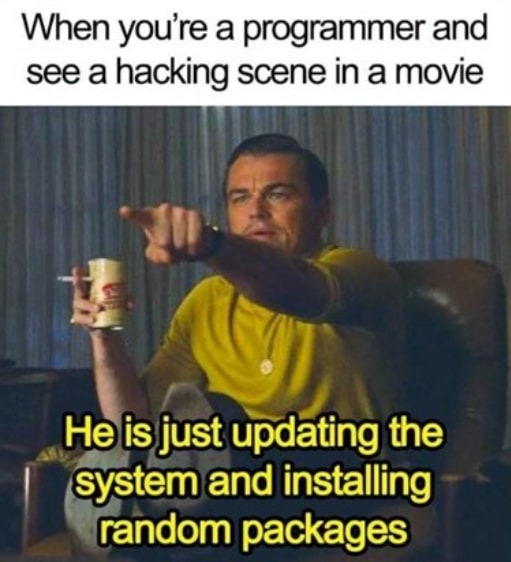 freemius's tweet photo. Hollywood hackers be like:
๐จโ๐ป *aggressively mashes keyboard*: โI'M IN!โ ๐ฃ๏ธ
*random green text scrolls* ๐ฅ๏ธ
Whatโs your favorite โhackingโ scene from a movie? ๐ฌ
#MovieLogic #RealLifeVsHollywood #FridayMeme #Freemius https://t.co/OgmTa9GWUH
