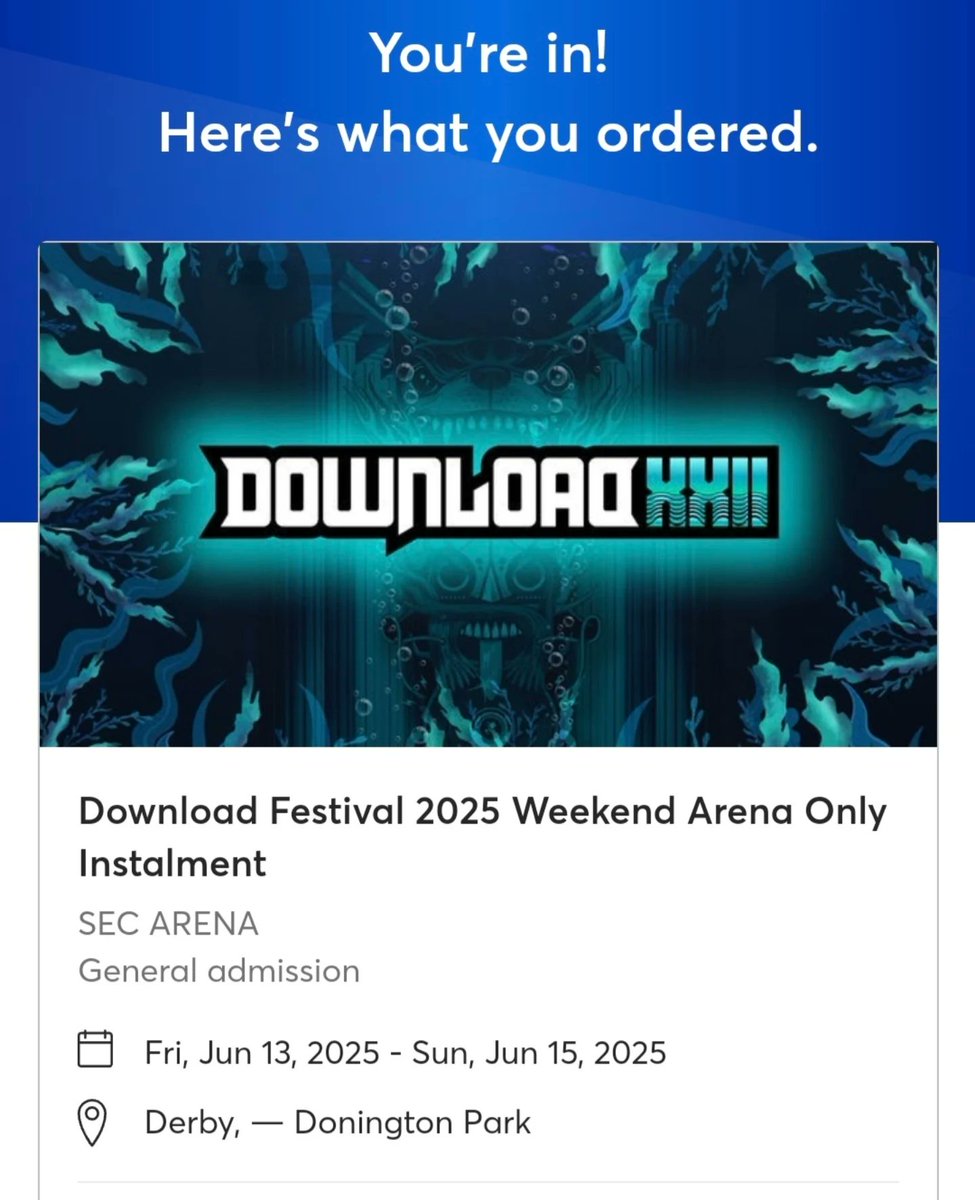 LaineyOldaker's tweet image. 🎶🤘💜Whoop whoop, tickets bought, accommodation booked, Download, here we come! (global events permitting😬)💜🤘🎶
#Download2025 #DownloadFestival