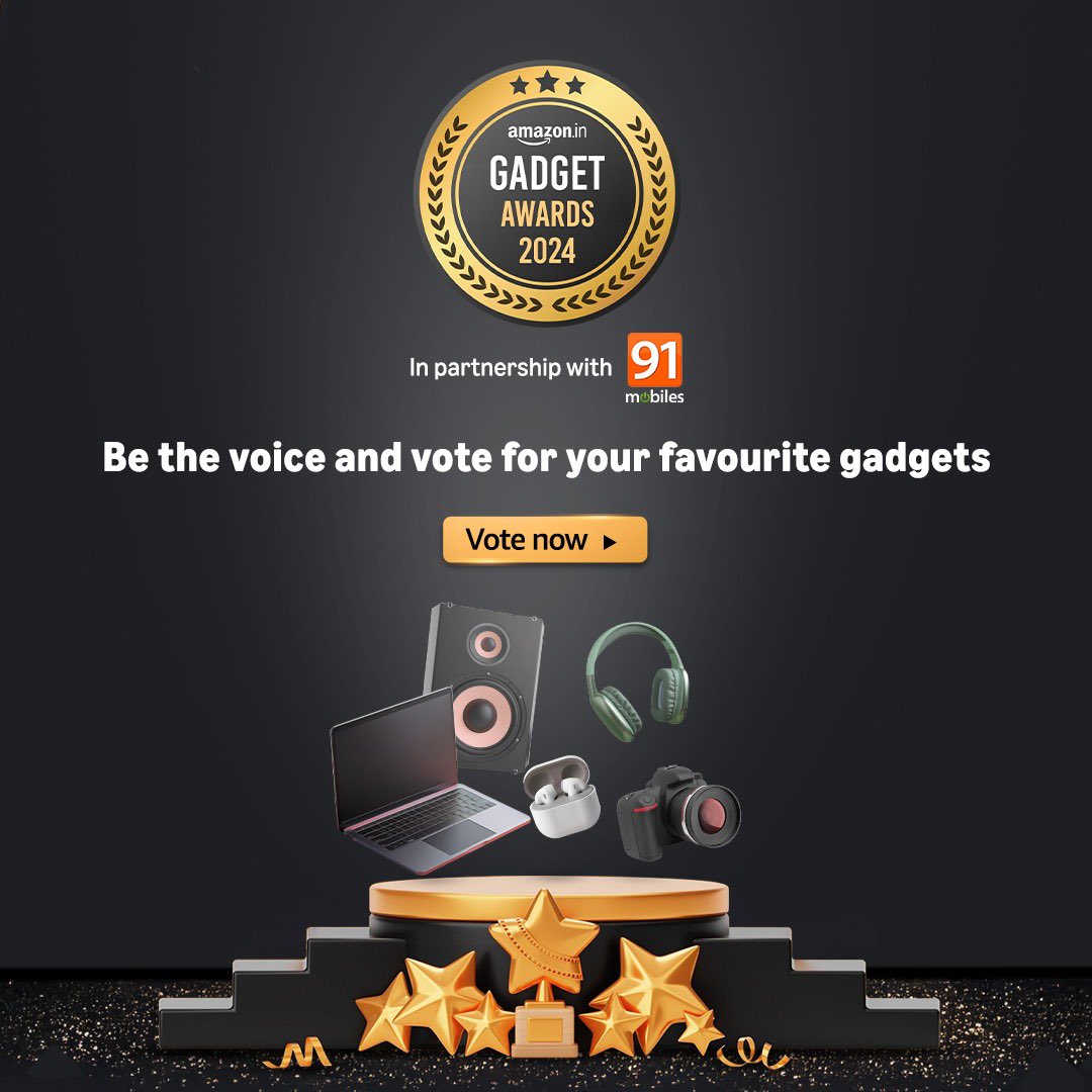 saumya1singh's tweet image. The Amazon Gadget Awards 2024 ✨ Be the voice behind the best gadgets of the year! Vote for your favorite gadgets across categories like laptops, headphones, smartwatches, and more. 🏆
Vote here: amazon.in/b?node=1005773… 

#AmazonGadgetAwards2024 #VoteAndWin #TechAwards…