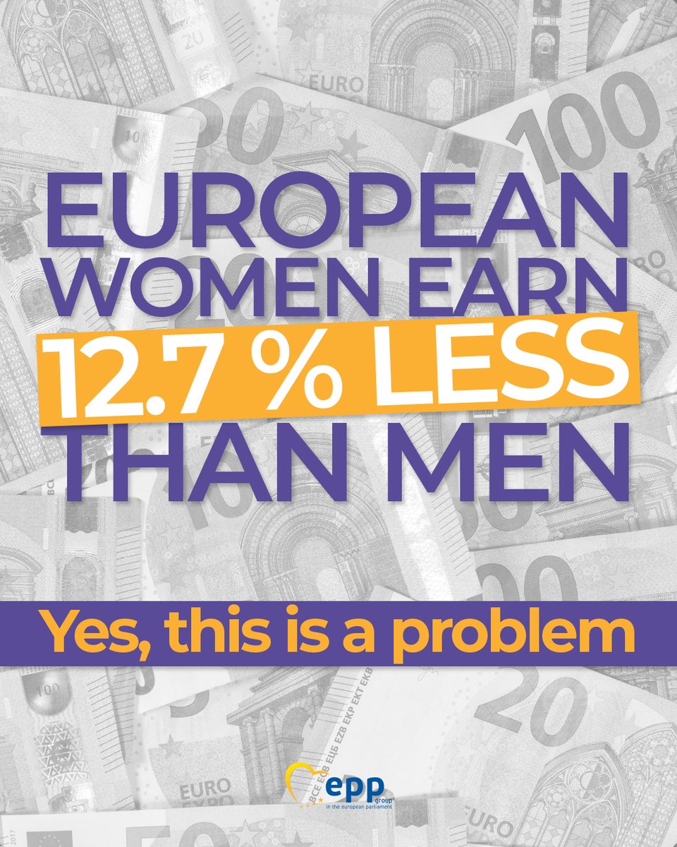 EPPGroup's tweet photo. Pay equality goes beyond earning the same as your male colleagues.
It involves addressing women's financial well-being and the long-term emotional toll.
The new Pay Transparency Law is our chance to close the gender pay gap once and for all.
#EqualPay #EUEqualPayDay https://t.co/r4jPt9MfTg