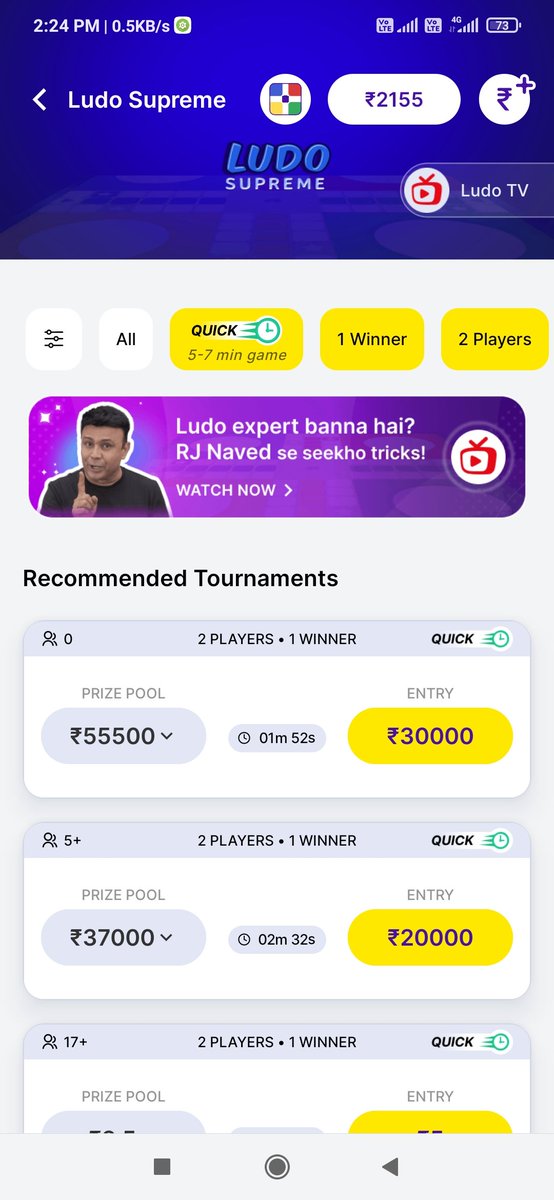 genius_atul's tweet photo. @ZupeeOfficial 
On what basis your system recommend 30k tournament, I don't get it. https://t.co/xPlFuyXusm