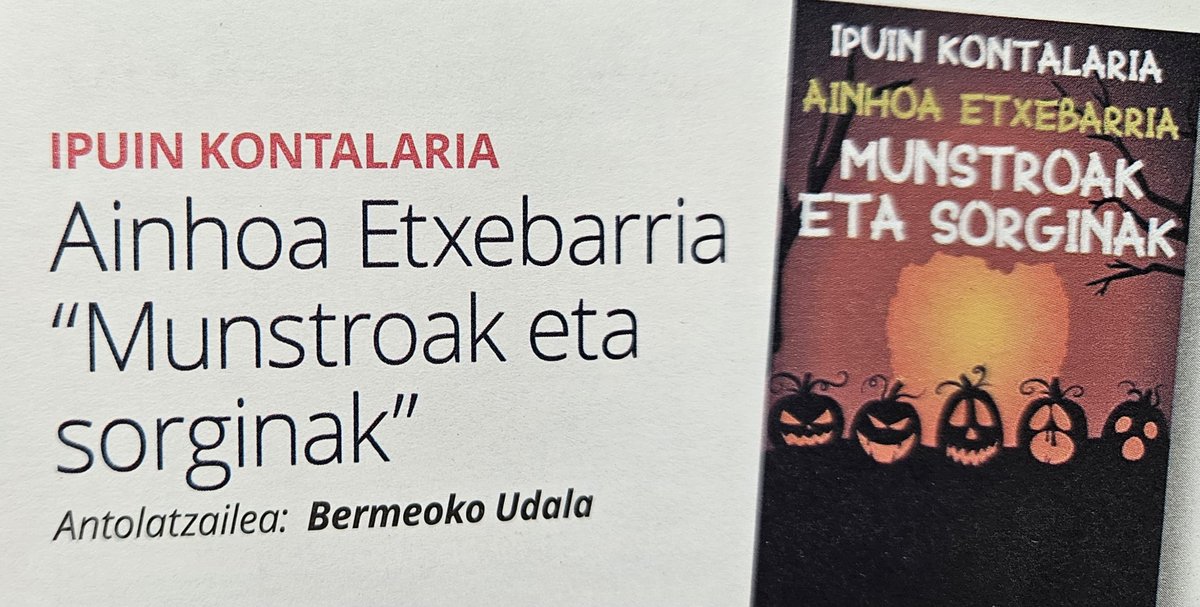 📖👧 Ainhoa Etxebarria ipuin kontalariak 'Munstroak eta sorginak' saioa eskainiko du GAUR ARRATSALDEAN.

⏰18:00etan
📍Udal liburutegian

📣 4 urtetik gorako umeentzat!

Etorri istorio politak entzutera!

#Bermeo #kultura #ipuinkontalaria