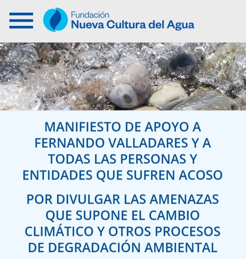 Criminalizar a quienes alertan del impacto del cambio climático e instan a actuar nos pone en riesgo. 

Hemos firmado el manifiesto de apoyo a <a href="/FernandoVallada/">Fernando Valladares</a> y a quienes sufren el acoso negacionista, porque solo la acción climática puede salvar vidas. fnca.eu/74-fundacion/1…