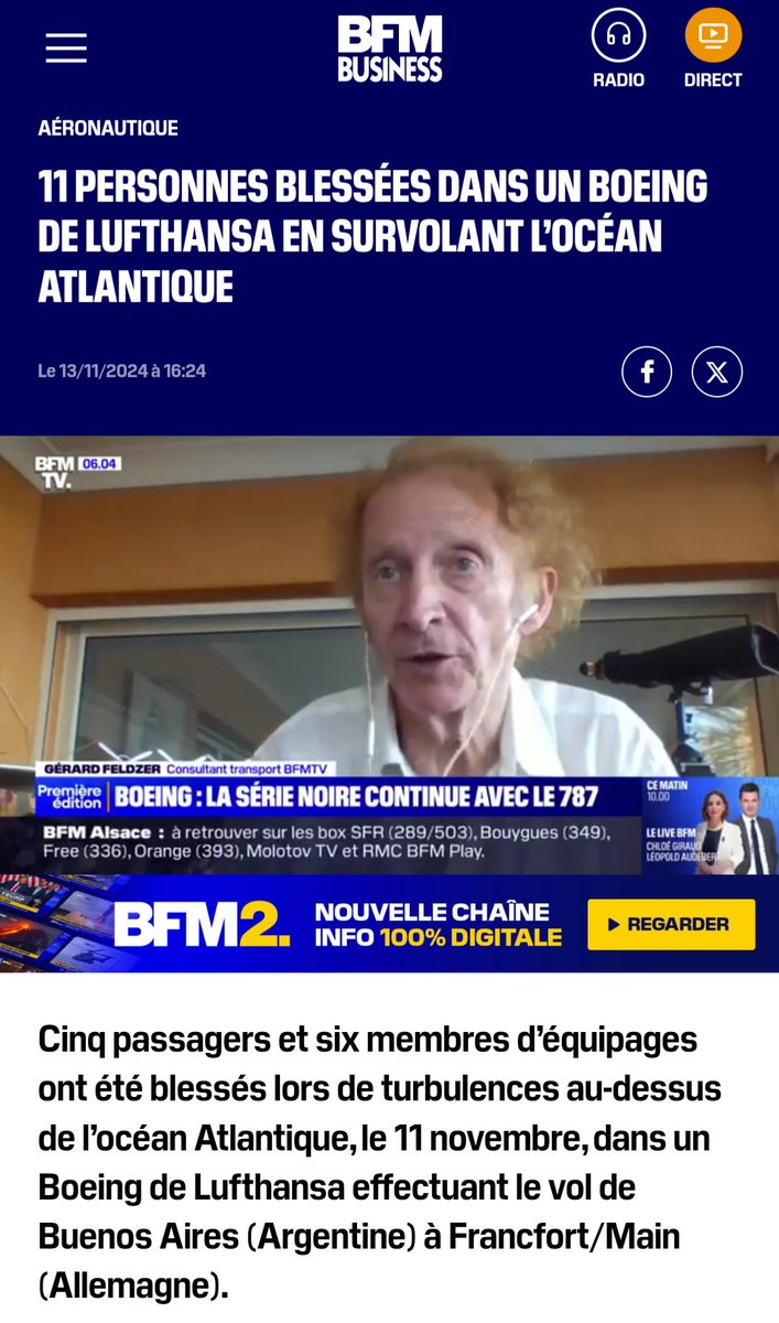 Μat Stavroulis ✈️ (@_stavmat) on Twitter photo Bonjour <a href="/bfmbusiness/">BFM Business</a> j'avoue ne pas voir le rapport entre un accident lié à des turbulences et une série noire impliquant Boeing 🤔 Bonjour <a href="/bfmbusiness/">BFM Business</a> j'avoue ne pas voir le rapport entre un accident lié à des turbulences et une série noire impliquant Boeing 🤔
