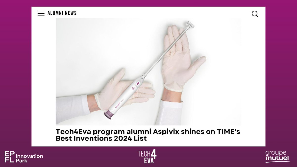 FIT_fund's tweet image. #Tech4Eva Program Alumnus Aspivix shines on TIME&apos;s Best Inventions 2024 List bit.ly/3UHPFuT via @EPFL_Park #Startupfit