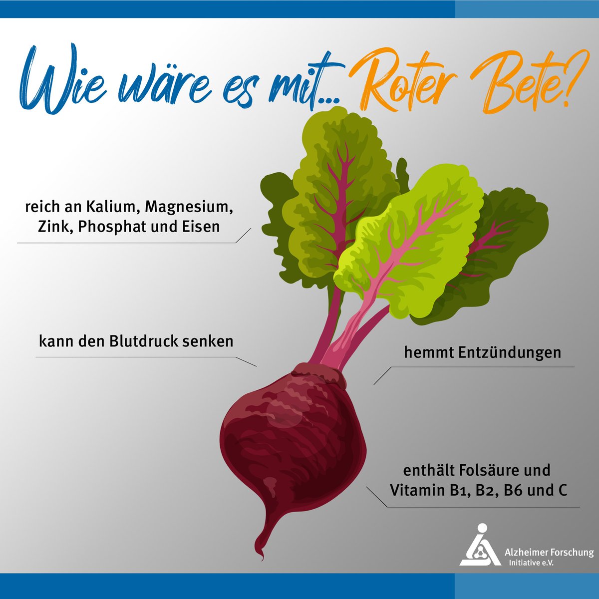 #Alzheimer vorbeugen durch gesunde Ernährung? Das sind unsere Fakten über #Rote Bete, wieso sie zu einer gesunden und vorbeugenden Ernährung gehört. #alzstoppen #ichbeugevor