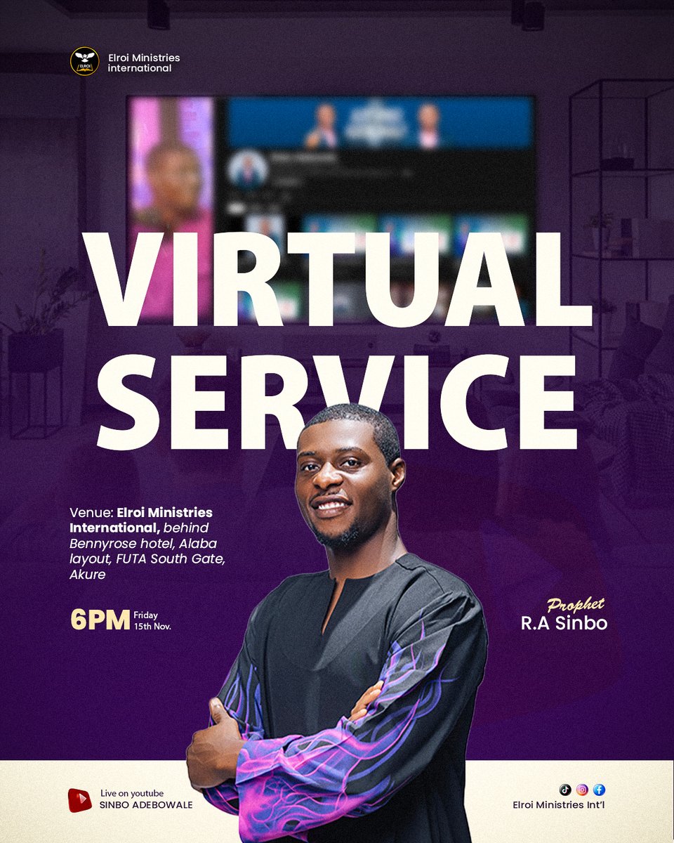 elroi_min_intl's tweet image. Another Friday, another mystery to unearth.

Join us virtually this evening as God uses His prophet to teach us again.

#serviceinvite #elroiministries #prophetrasinbo #vitualservice