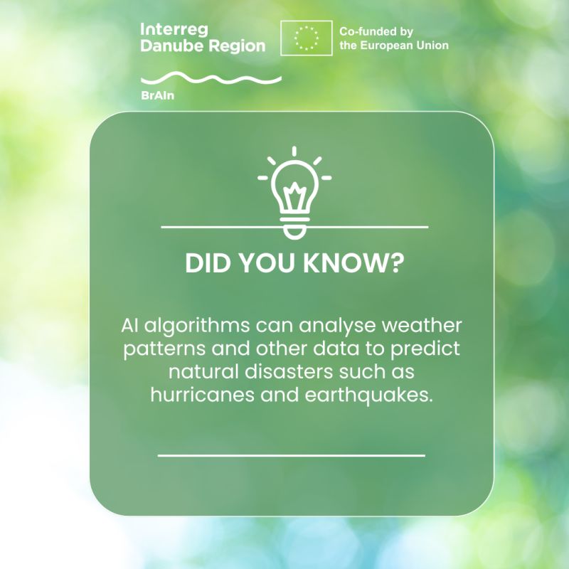 💡 AI Fact of the Day
Did you know that AI is helping save lives by predicting natural disasters? 🌀🌪️
#AI algorithms analyze weather patterns, seismic activity, and other crucial data to forecast hurricanes, earthquakes, and more. 📊⚡
#AI #BraiProjec #DanubeRegionProgramme