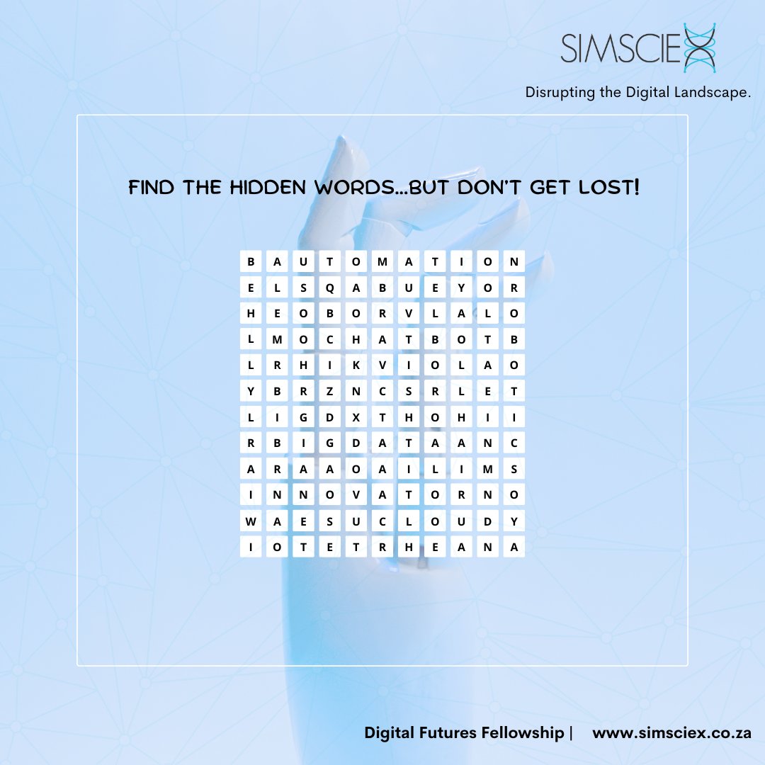 SimSciexTech's tweet image. We've Hidden 7 Techy Words...Some are Obvious, Some are Sneaky.⏱️ Set the Timer, See How Quick You Can Find Them!
No, you can't ask AI😃... The clock’s ticking, and your smart devices are watching. (Just kidding. Or are they?)
#TechChallenge  #TechTime #DigitalHunt #NextGenTech