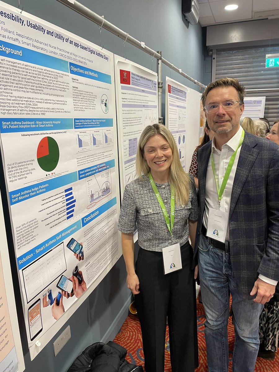Excited to be at the Irish Thoracic Society Congress, where Aoife Folliard from Mayo University Hospital is presenting a poster on how Smart Asthma helps patients in self managing their asthma.
#IrishThoracicSociety #ITS24