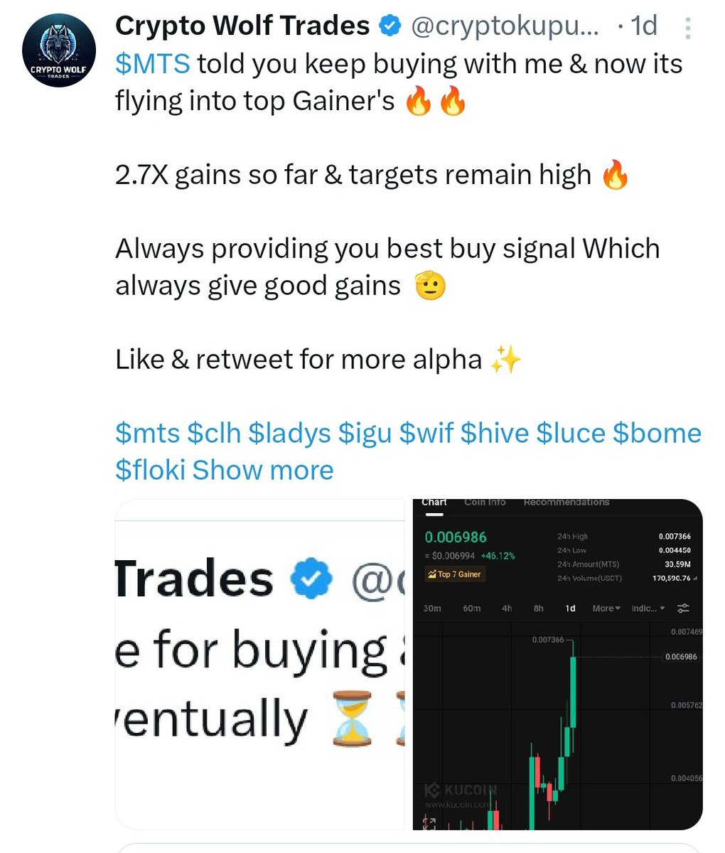 cryptokupumps's tweet photo. We enjoying nice pumps last few days, all low caps will fly hard 🚀
$VITE on #binane 65% & bullish 🔥
$IGU 3x thanks for playing 🔥
$KICKS 200% it blasted in few days 🔥
$MTS 2.7X done so far 🔥
Searching new gem soon....✍️
$mts $clh $ladys $igu $wif $hive $luce $bome $floki $bonk $agld $pepe $ego $doge