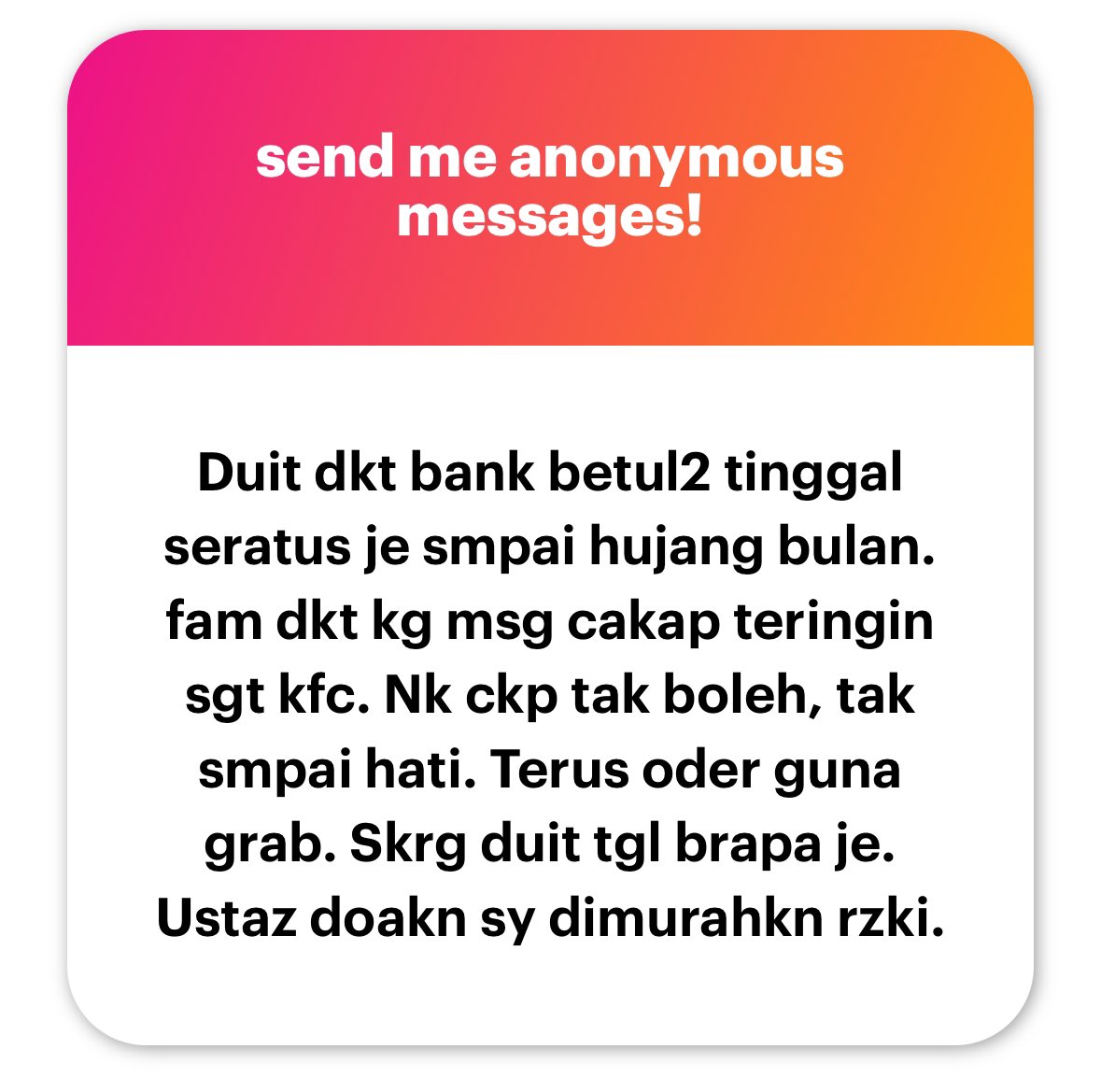 mnasrullah00's tweet photo. Semoga dimurahkan rezeki. 

Nabi ﷺ sebut:

ما نَقَصَتْ صَدَقةٌ مِن مالٍ

“Sedekah tidak sesekali akan mengurangkan harta”

— HR Muslim, 2588.

Apatah lagi sedekah tersebut terhadap insan terdekat, maka lebih afdal. https://t.co/OW0NSp3d9M