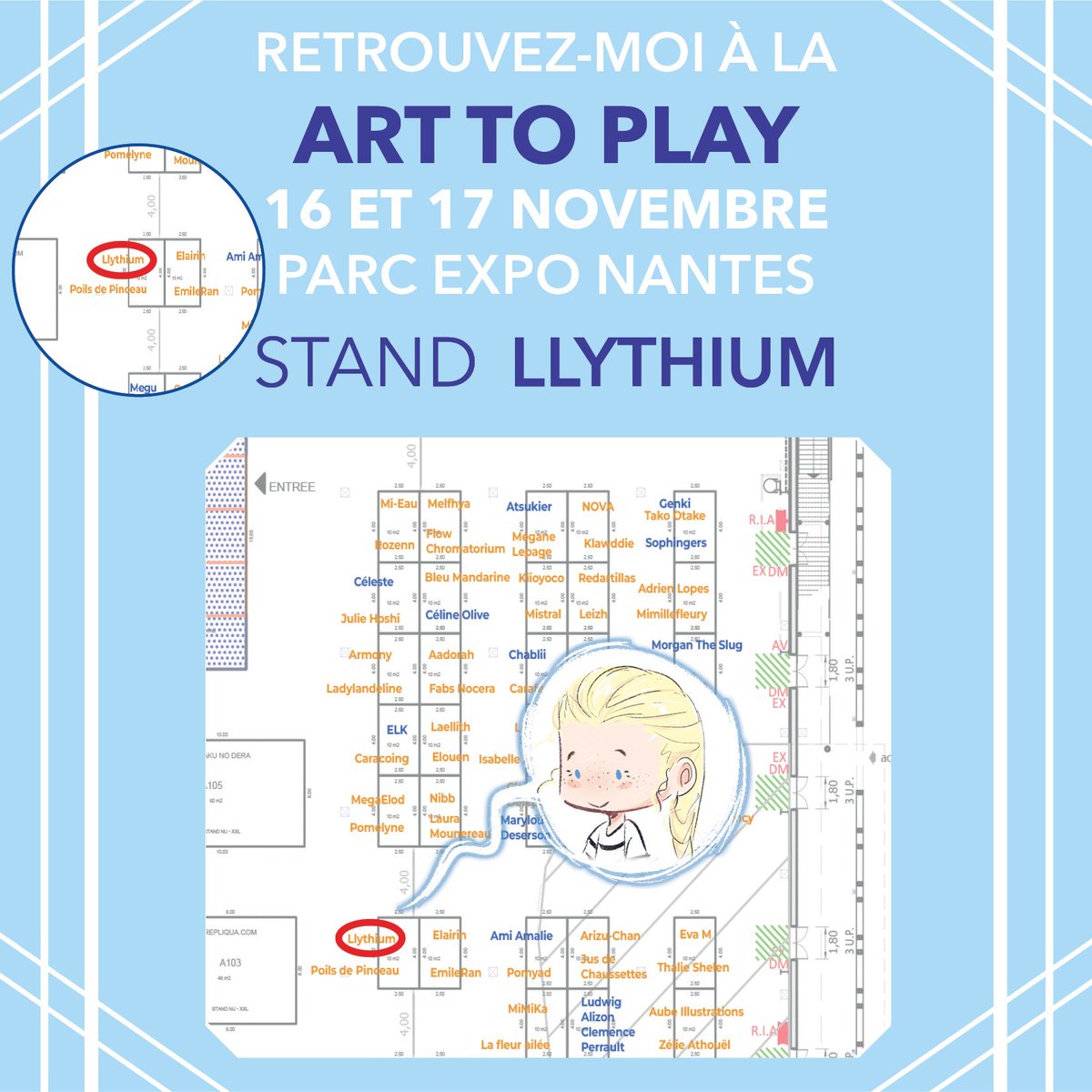 Llythium's tweet photo. 🌻🇫🇷Dans le train direction Art to Play avec mes petites valises ! Vous pourrez me retrouver avec mes grenouilles sur le stand Llythium (juste en face de Répliqua). N'hésitez pas à passer faire un petit coucou ! #ATP #arttoplay https://t.co/vUD28uiZmo