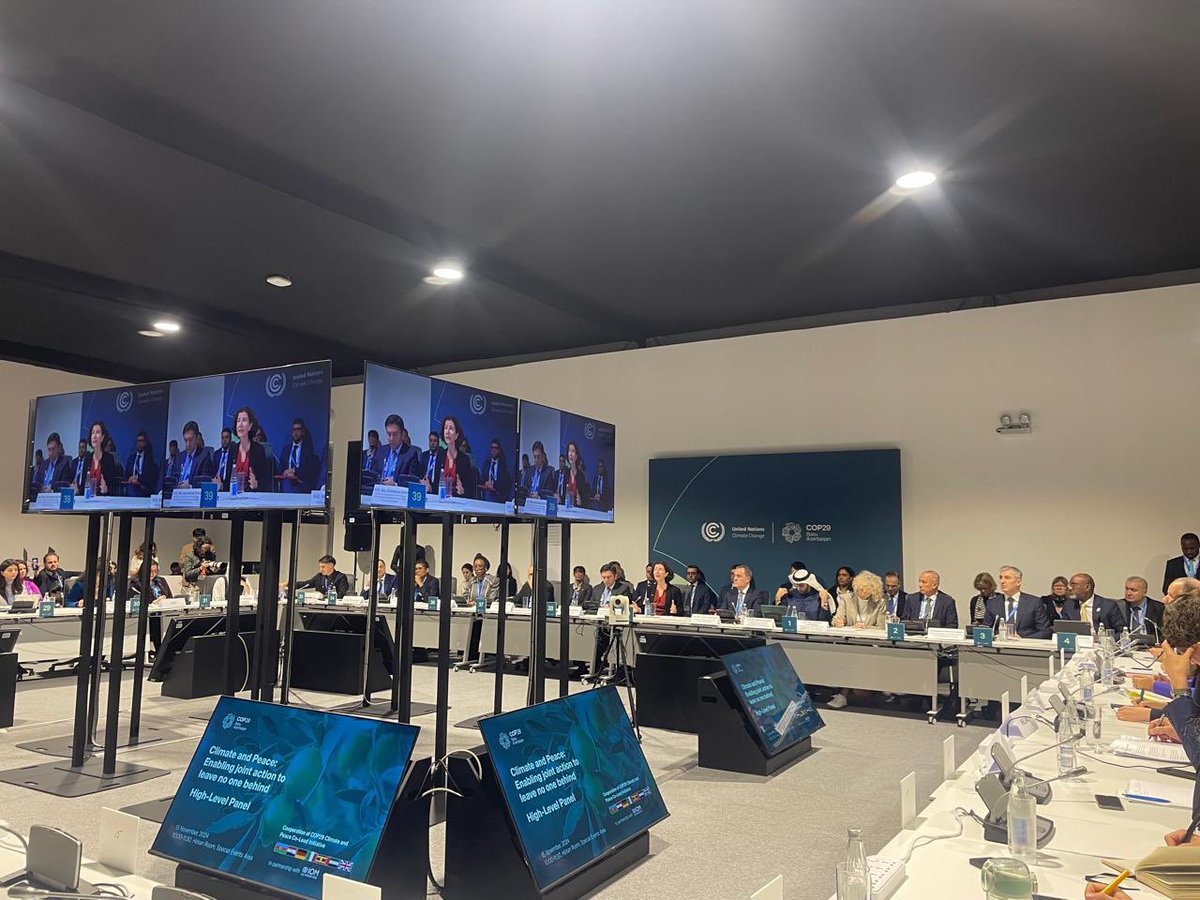 🌐Cairo International Center for Peace (CCCPA) (@cairopeacekeep) on Twitter photo At <a href="/COP29_AZ/">COP29 Azerbaijan</a> High-Level Panel on #Climate & #Peace with #IOM, Amb. <a href="/Wael_Aboulmagd/">Wael Aboulmagd</a>, #Egypt’s Assistant Foreign Minister, highlights <a href="/COP27P/">COP27</a> #CRSP journey, #CCCPA’s efforts to implement it, & support to #BakuCall & Hub as key milestones towards a sustainable & peaceful future! At <a href="/COP29_AZ/">COP29 Azerbaijan</a> High-Level Panel on #Climate & #Peace with #IOM, Amb. <a href="/Wael_Aboulmagd/">Wael Aboulmagd</a>, #Egypt’s Assistant Foreign Minister, highlights <a href="/COP27P/">COP27</a> #CRSP journey, #CCCPA’s efforts to implement it, & support to #BakuCall & Hub as key milestones towards a sustainable & peaceful future!