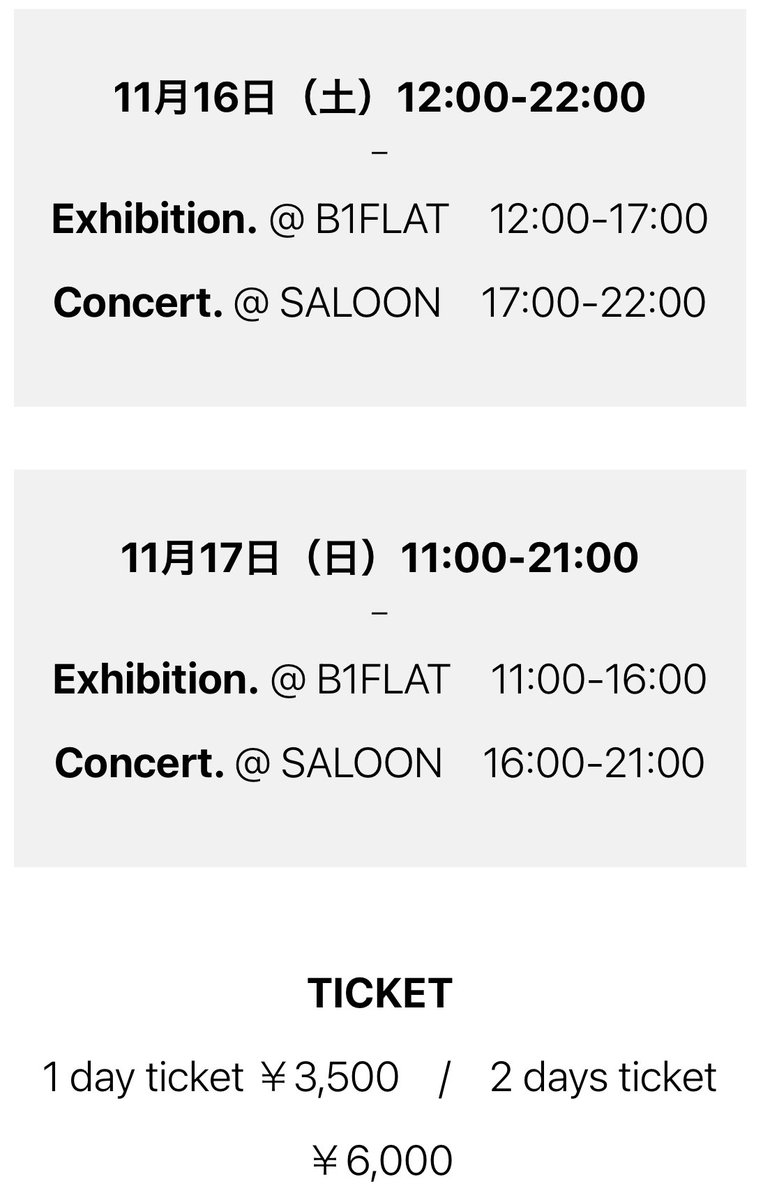 fomtokyo's tweet photo. Festival of Modular 2024 Tokyo
フェスティバルオブモジュラー  
2024 東京

2024.11.16[SAT]-17[SUN]  
　at SALOON &amp; B1FLAT 

Time Tableを公開しています。
詳細はWEBサイトにて:
https://t.co/L145k2sYaU

チケットの事前購入が便利です。
こちらからどうぞ:
https://t.co/Vi8ab5PG6V https://t.co/m3ahj50zWE