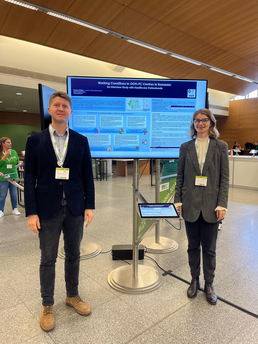 The work done by my colleague Simona Ciotlăuș adds greatly to the limited research in Romania on the working conditions of staff (primary care doctors and nurses) providing out-of-hours PHC services.

I was happy to be a co-authors to her paper, presented at #EPH2024 in Lisbon