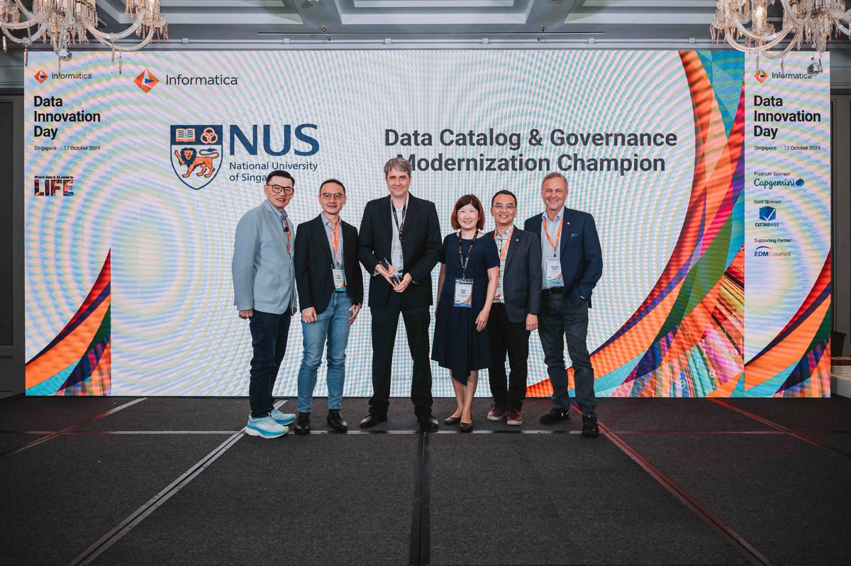🎉 Exciting moments for the Data and Analytics team of NUS IT! Riky represented us at Informatica Data Innovation Day as a panellist in the discussion and we also took home an award! 

More info - linkedin.com/feed/update/ur…

#NUSIT #NUS_IT #DataInnovationDay #DataTransformation #AI
